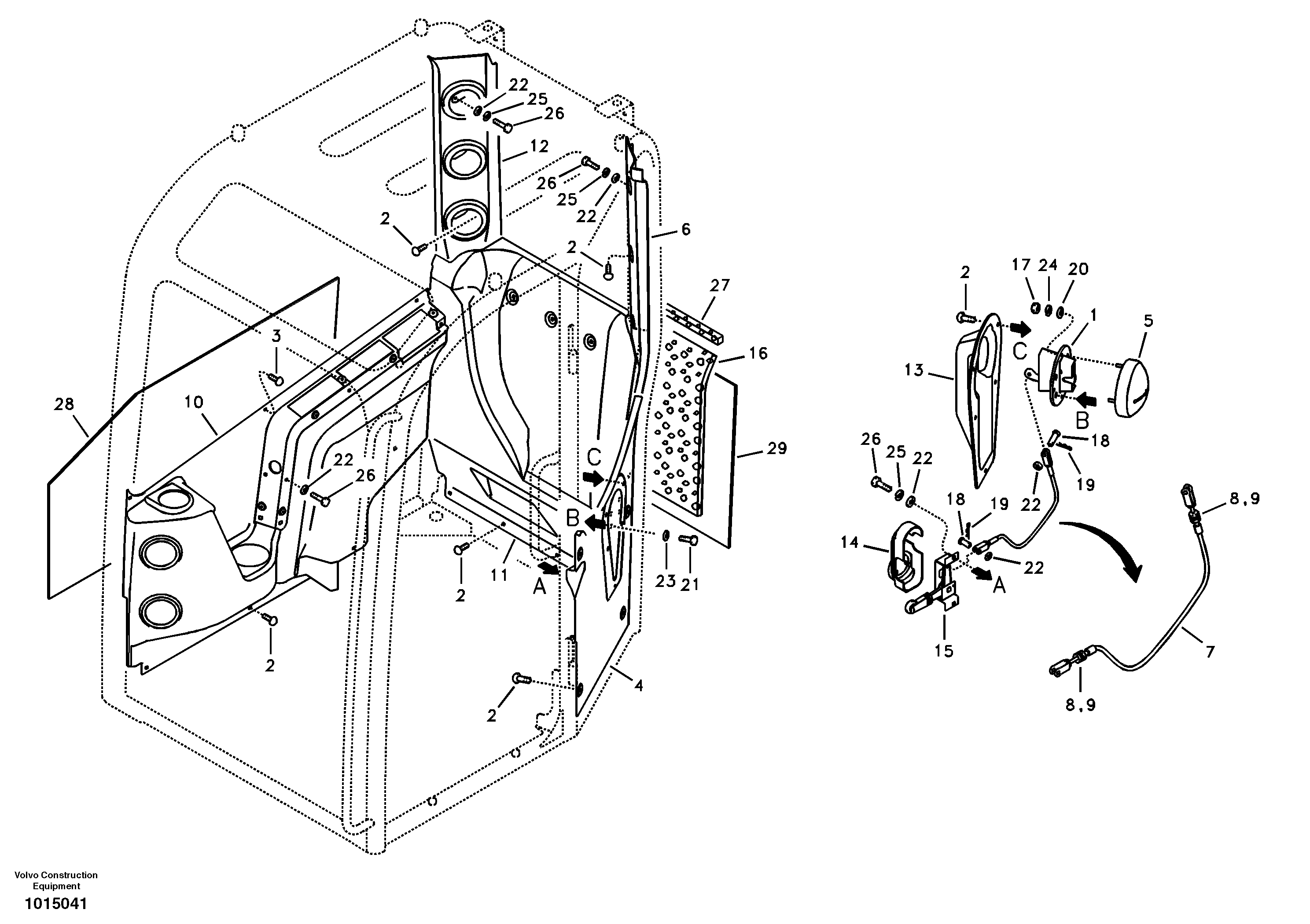 Operator's cab — volvo parts diagram