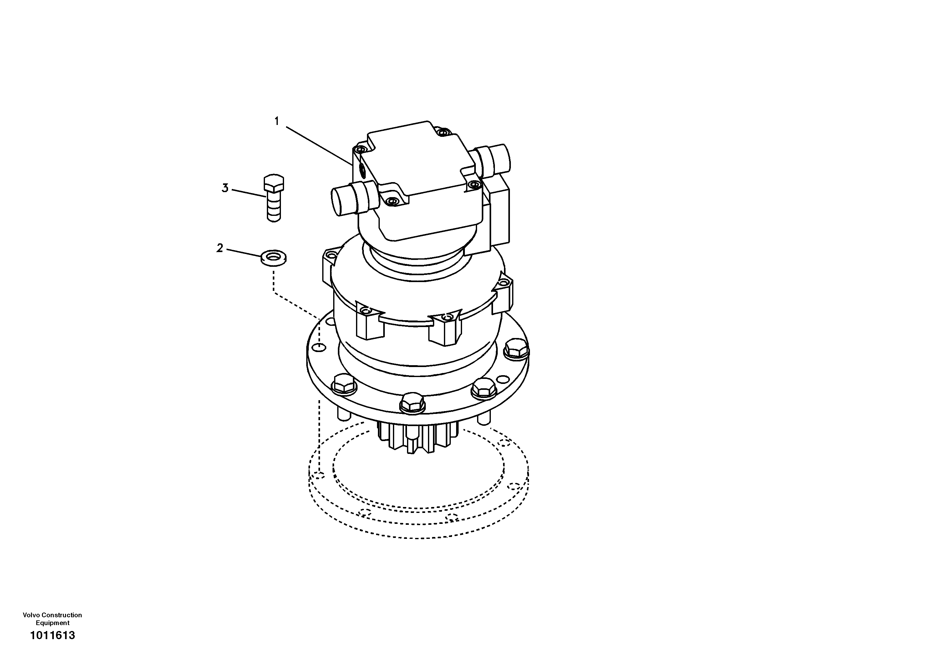 Swing motor with mounting parts — volvo parts diagram