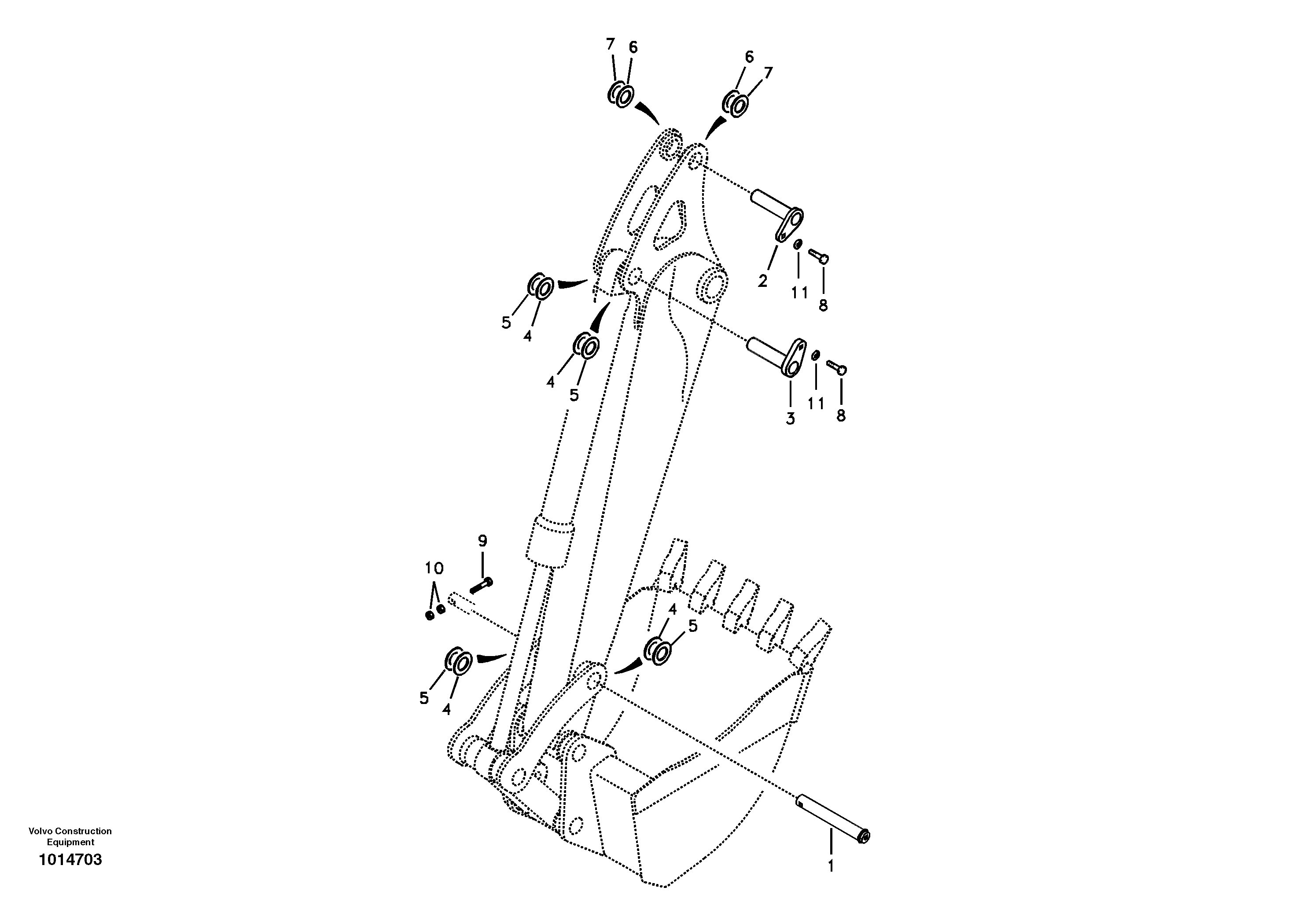 Links to dipper arm — volvo parts diagram
