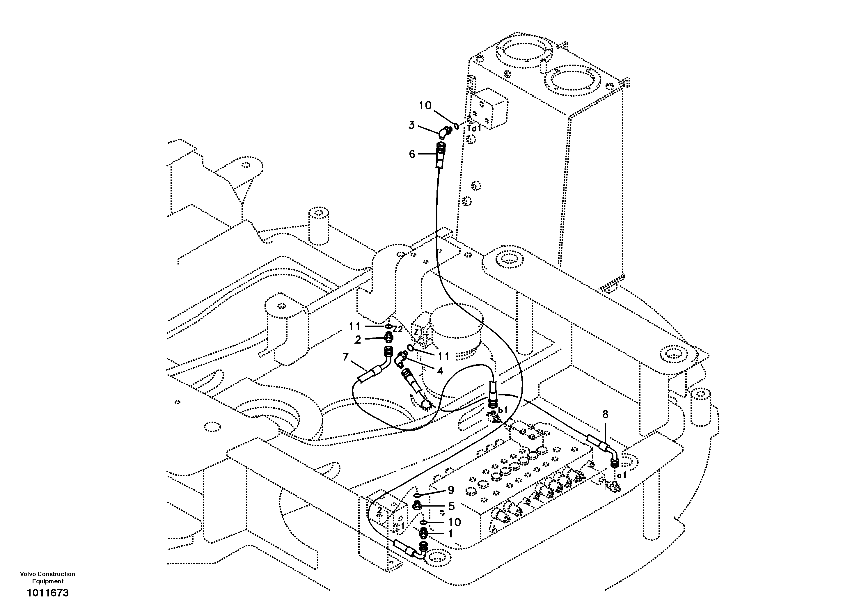 Servo system, control valve piping. — volvo parts diagram