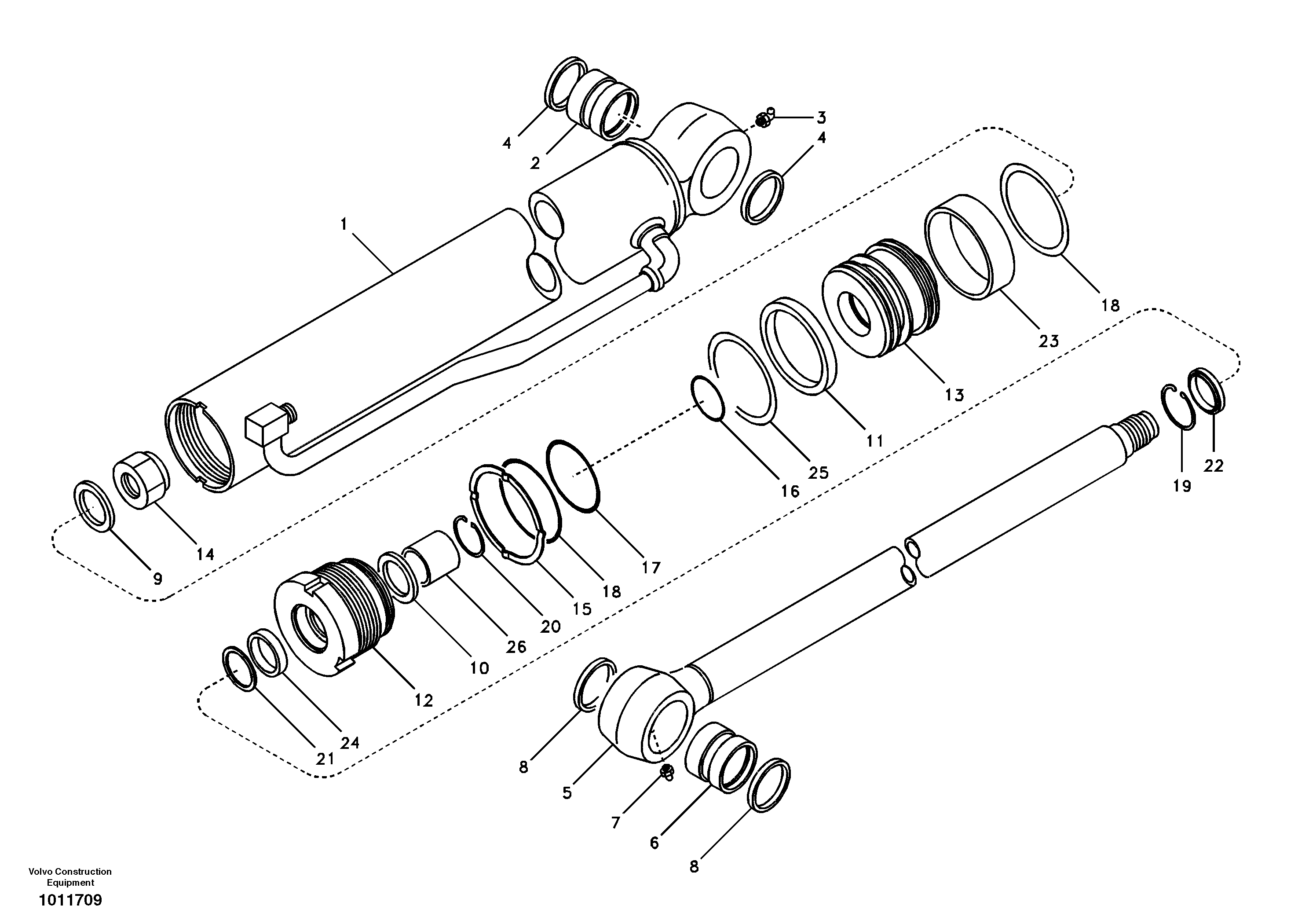 Bucket cylinder — volvo parts diagram