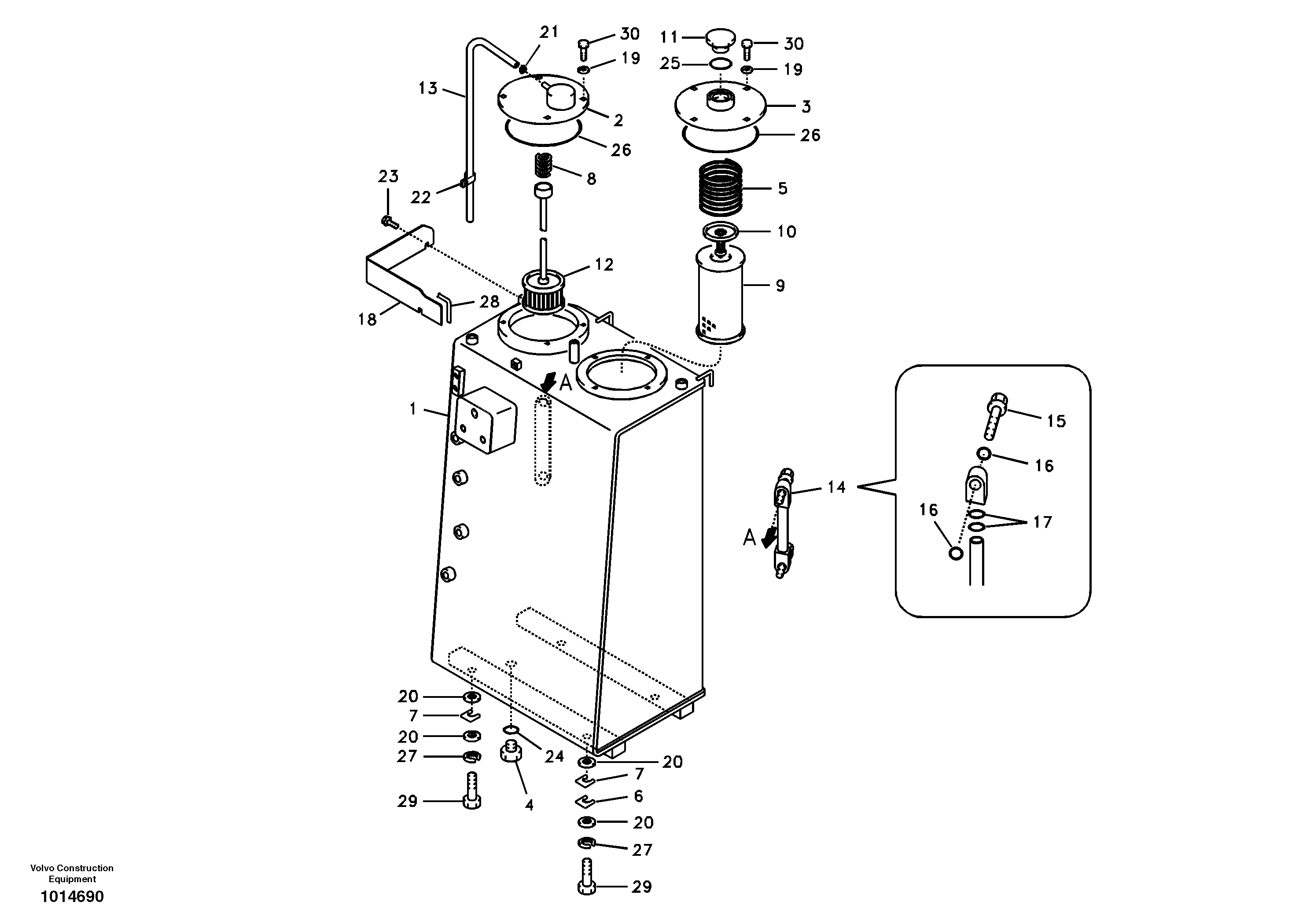 Hydraulic oil tank — volvo parts diagram
