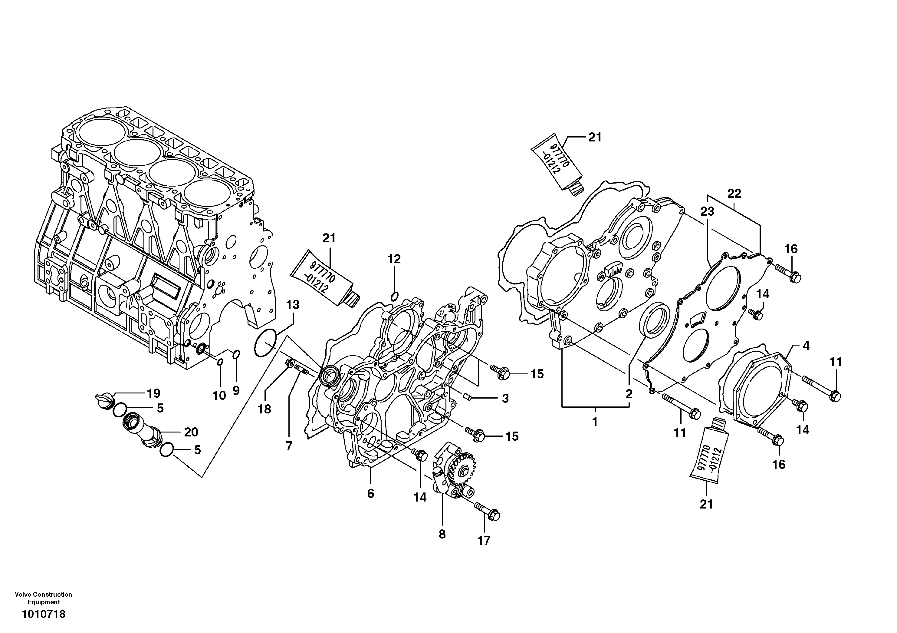 Timing gear casing — volvo parts diagram