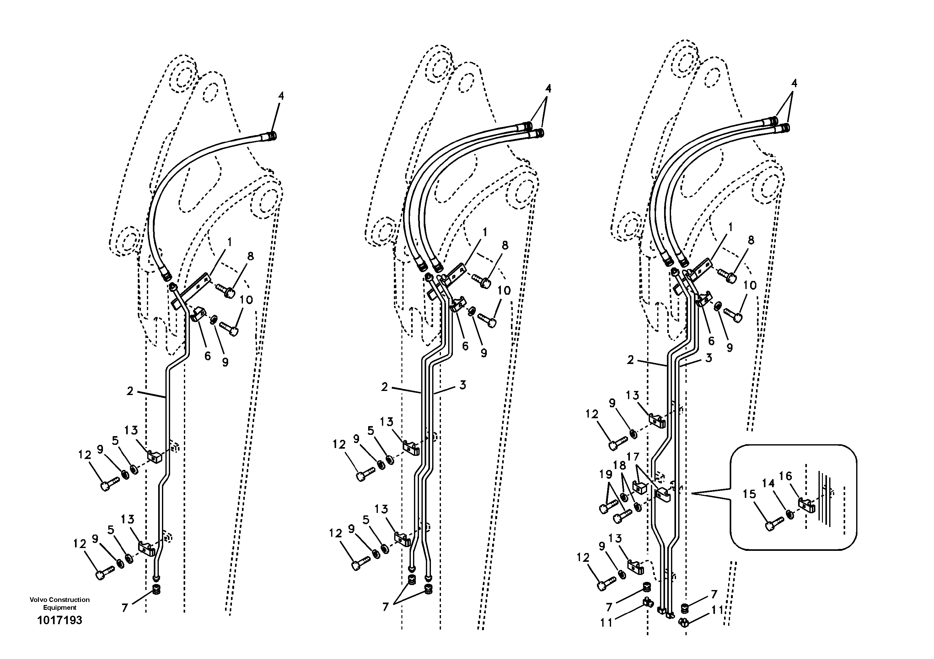 Working hydraulic, quick fit on dipper arm — volvo parts diagram