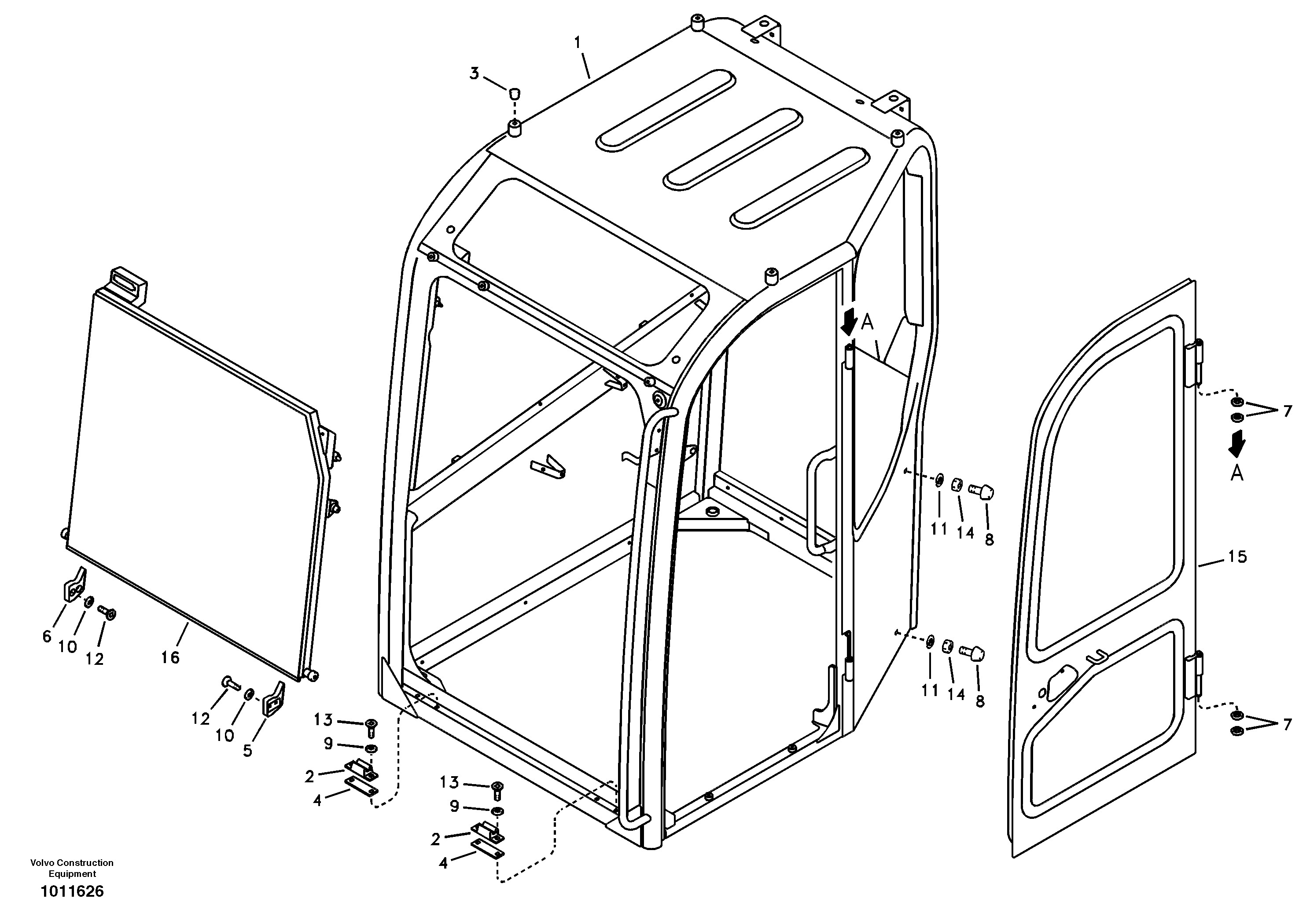 Operator's cab — volvo parts diagram