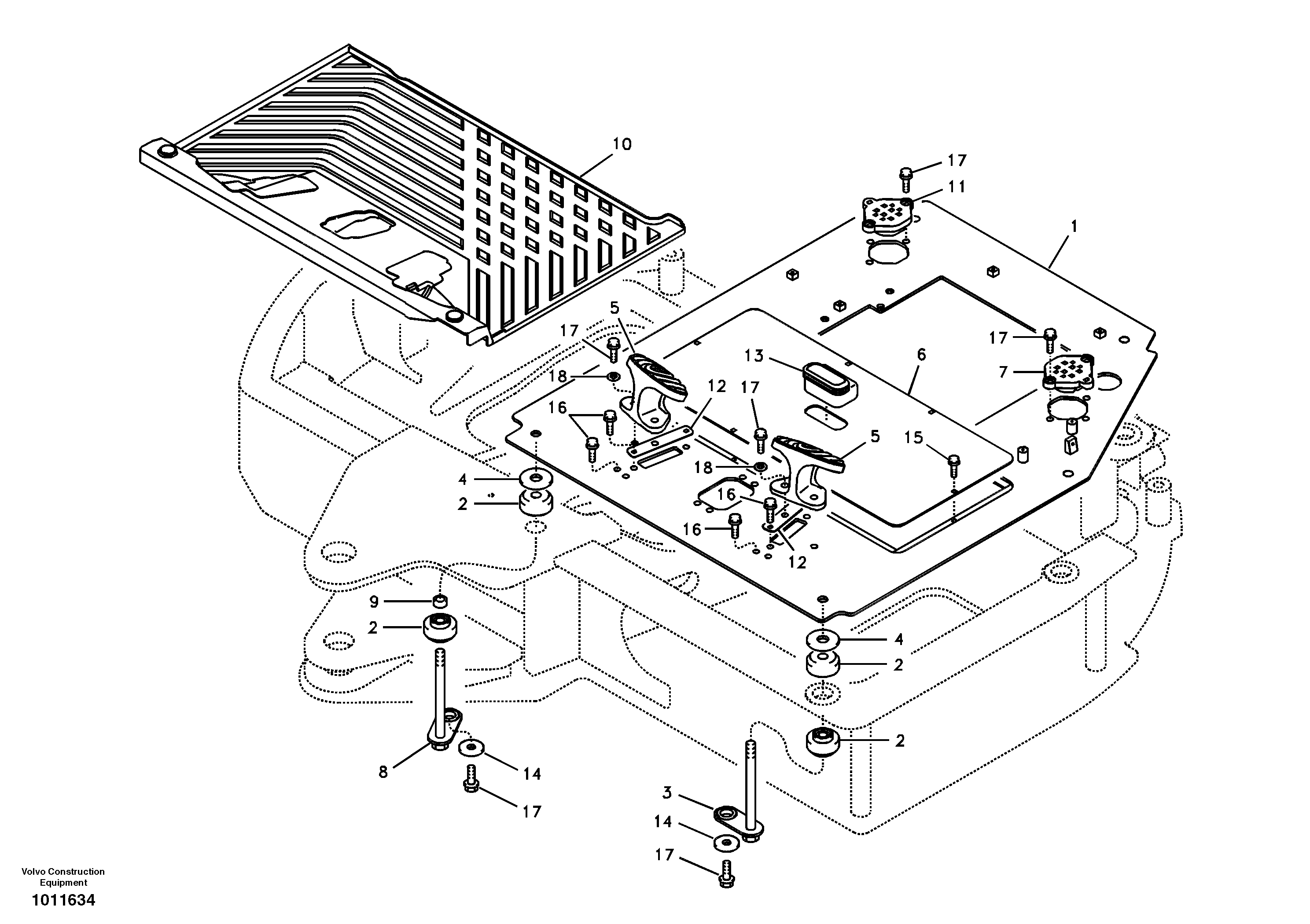 Cabin floor — volvo parts diagram