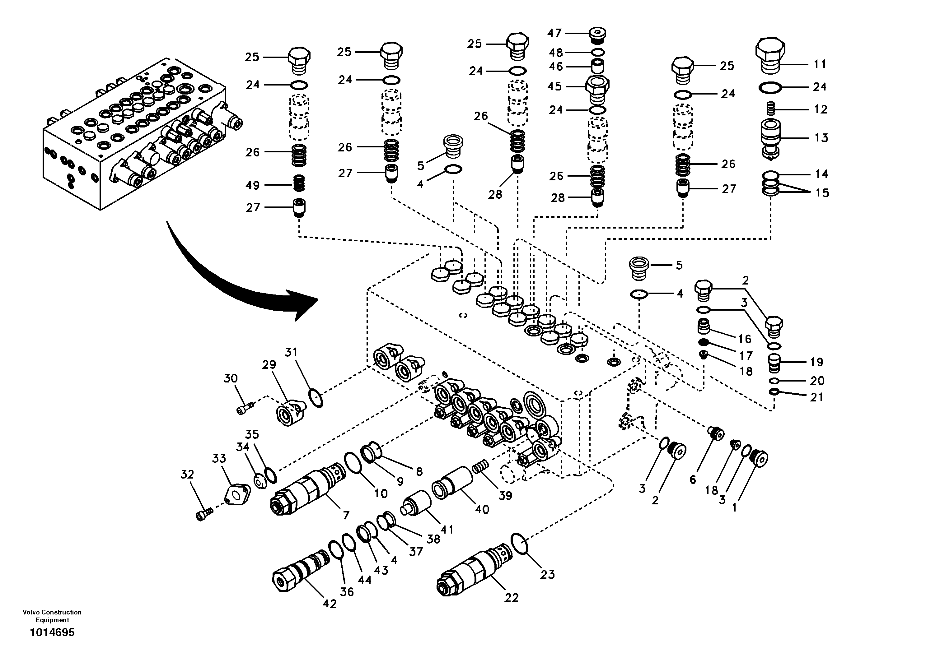 Main control valve — volvo parts diagram