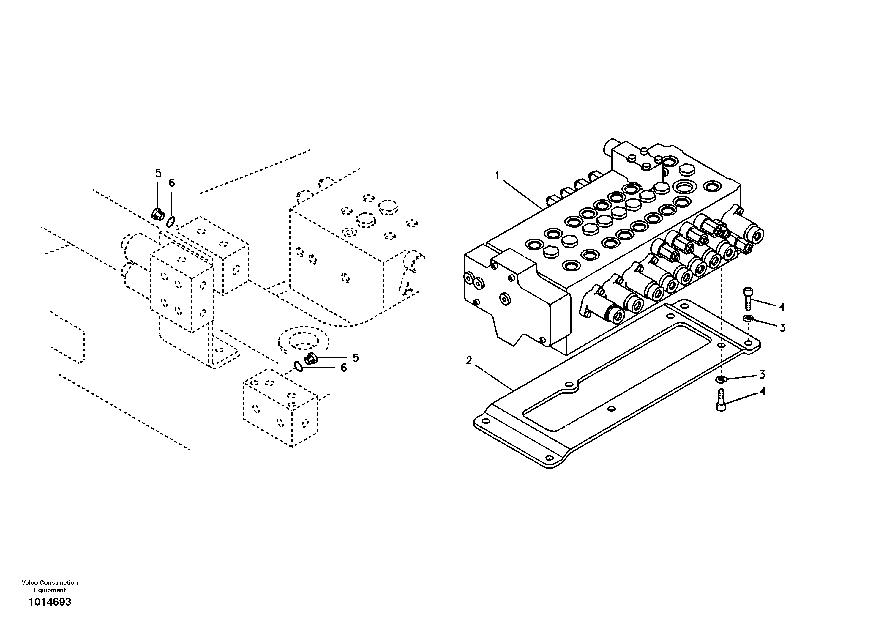 Control valve with fitting parts. — volvo parts diagram