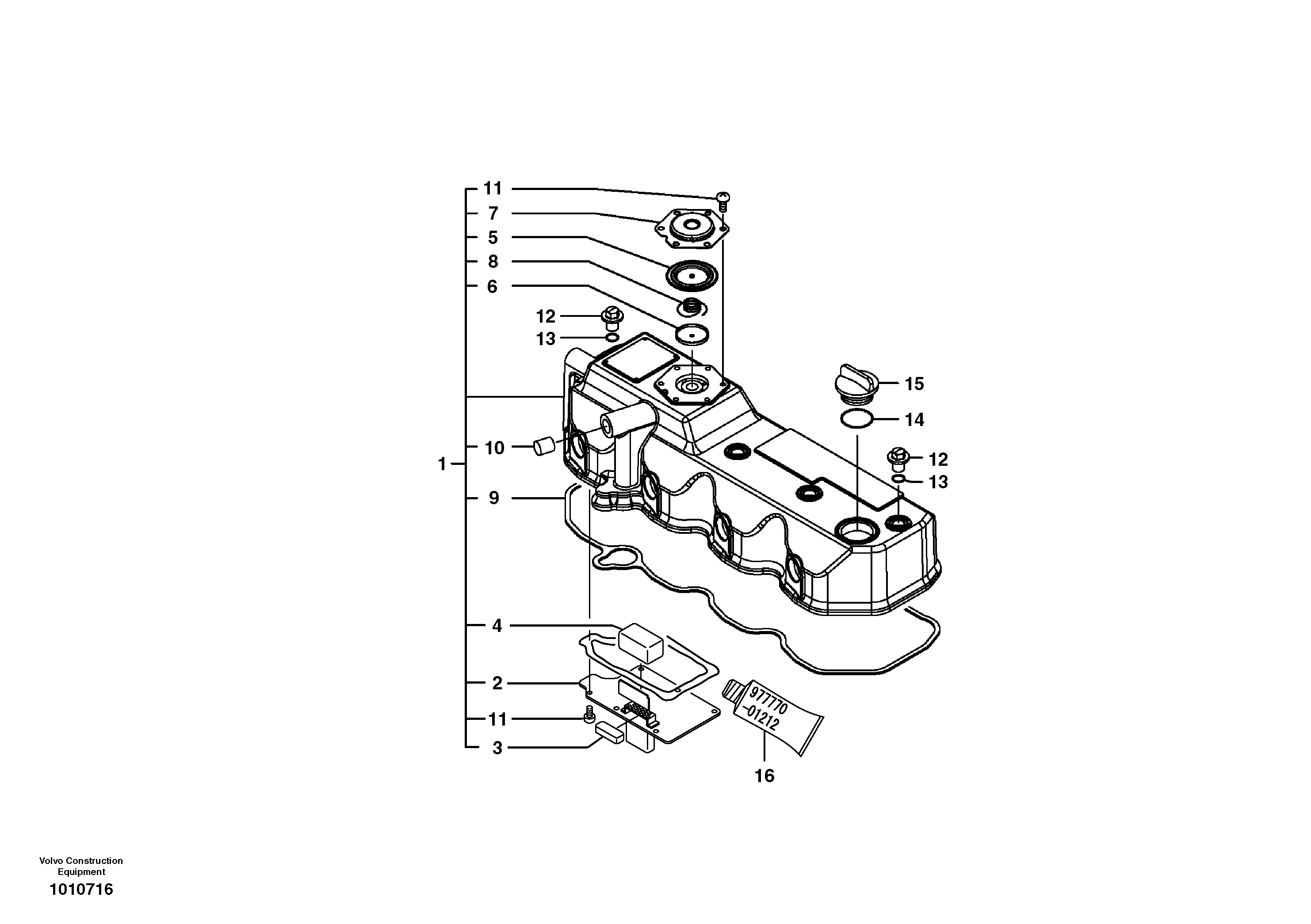 Valve cover — volvo parts diagram