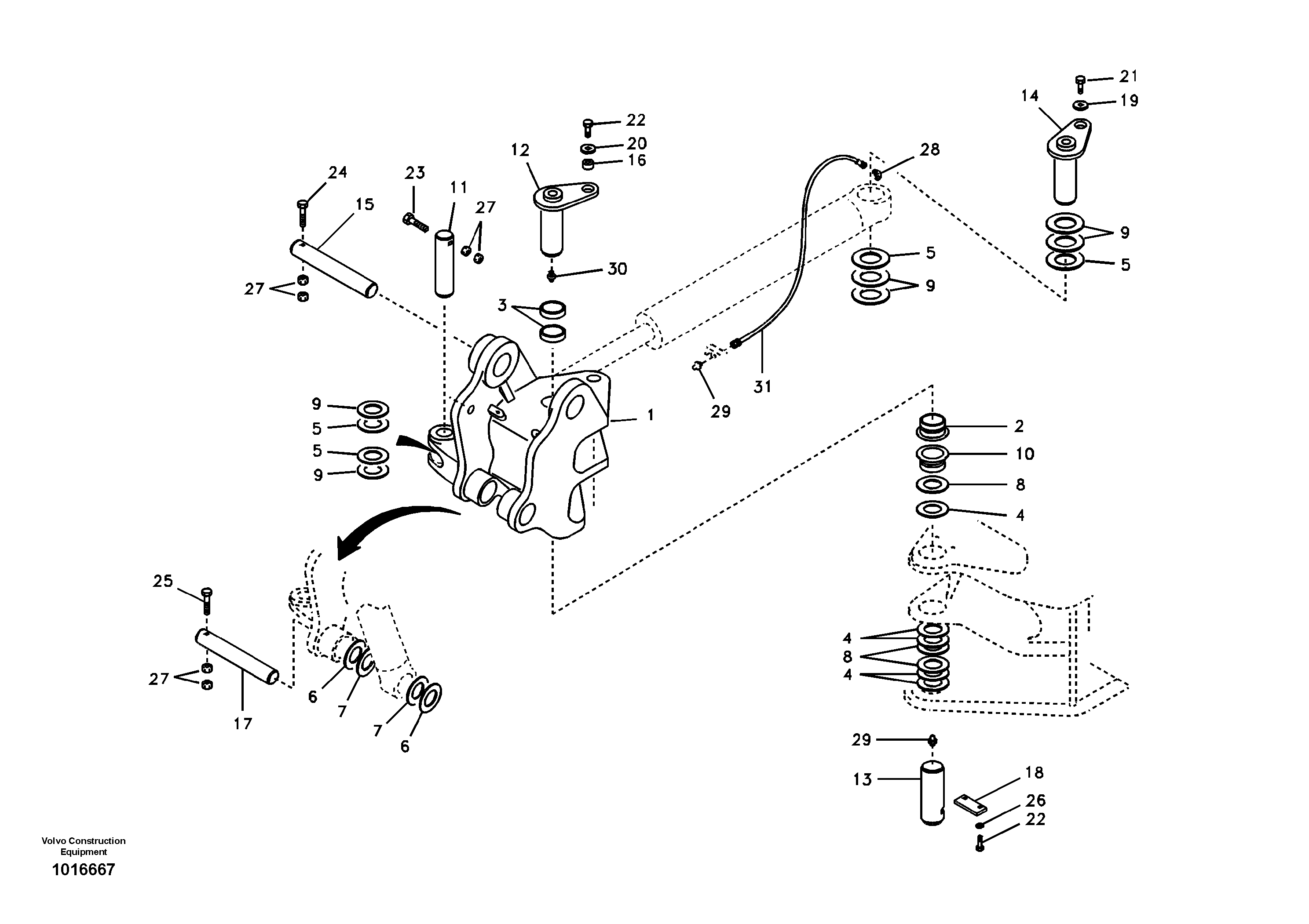 Boom swing system — volvo parts diagram