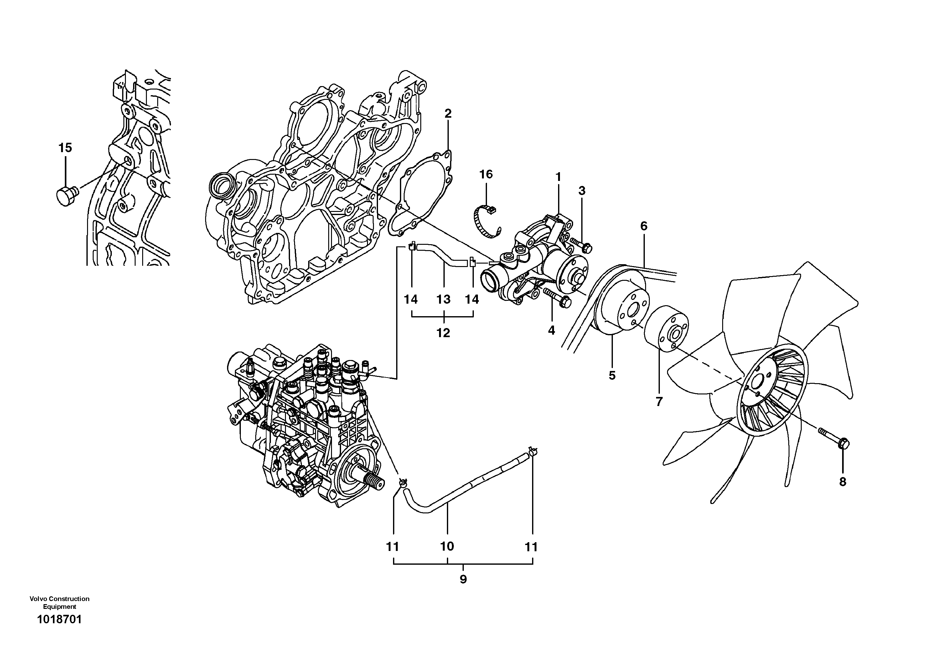 Fan drive — volvo parts diagram