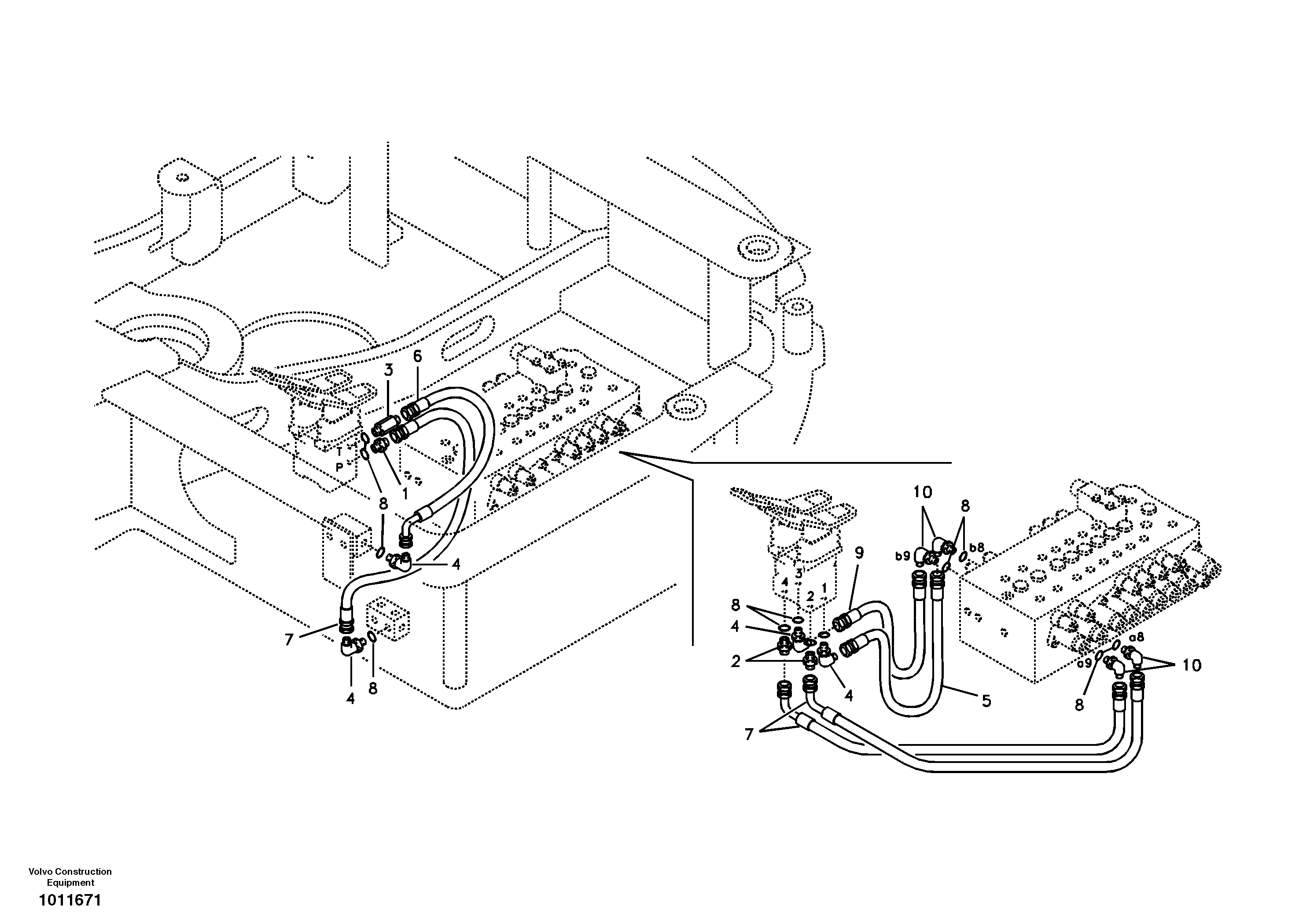 Servo system, control valve to remote control valve pedal — volvo parts diagram