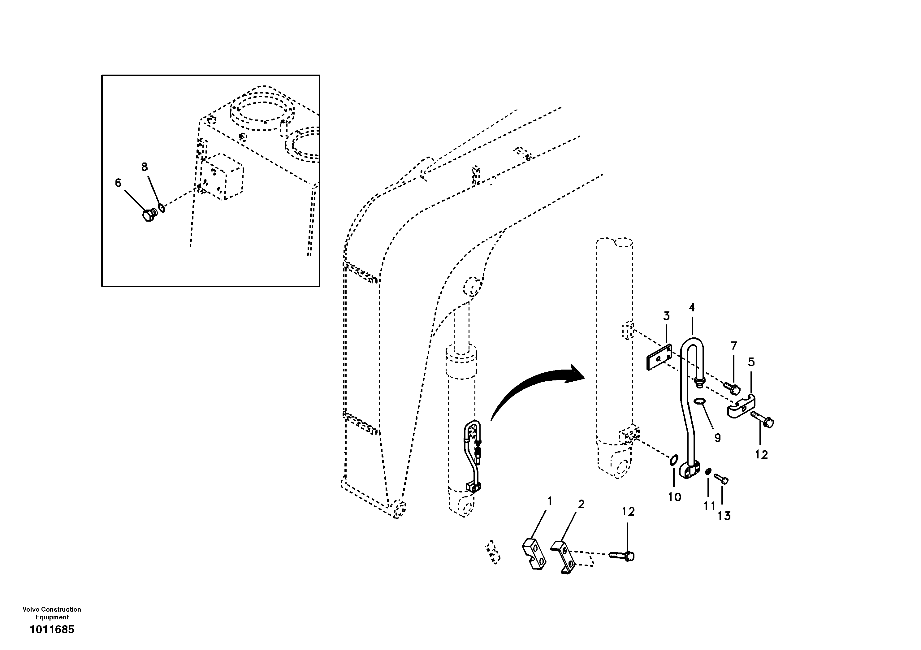 Working hydraulic, boom cylinder — volvo parts diagram