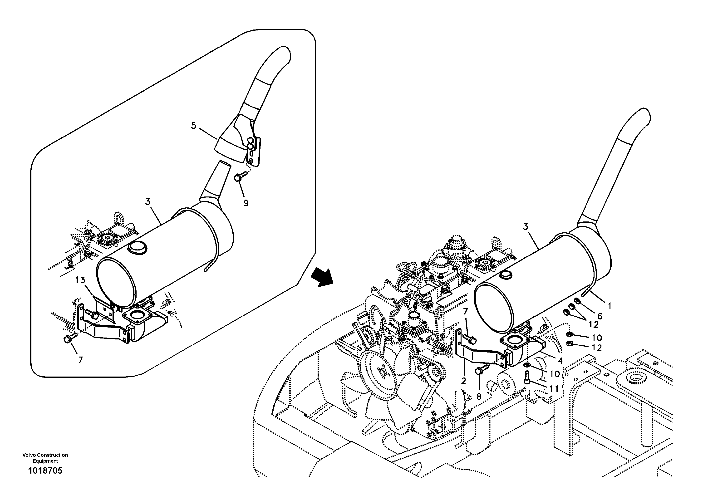 Exhaust system — volvo parts diagram