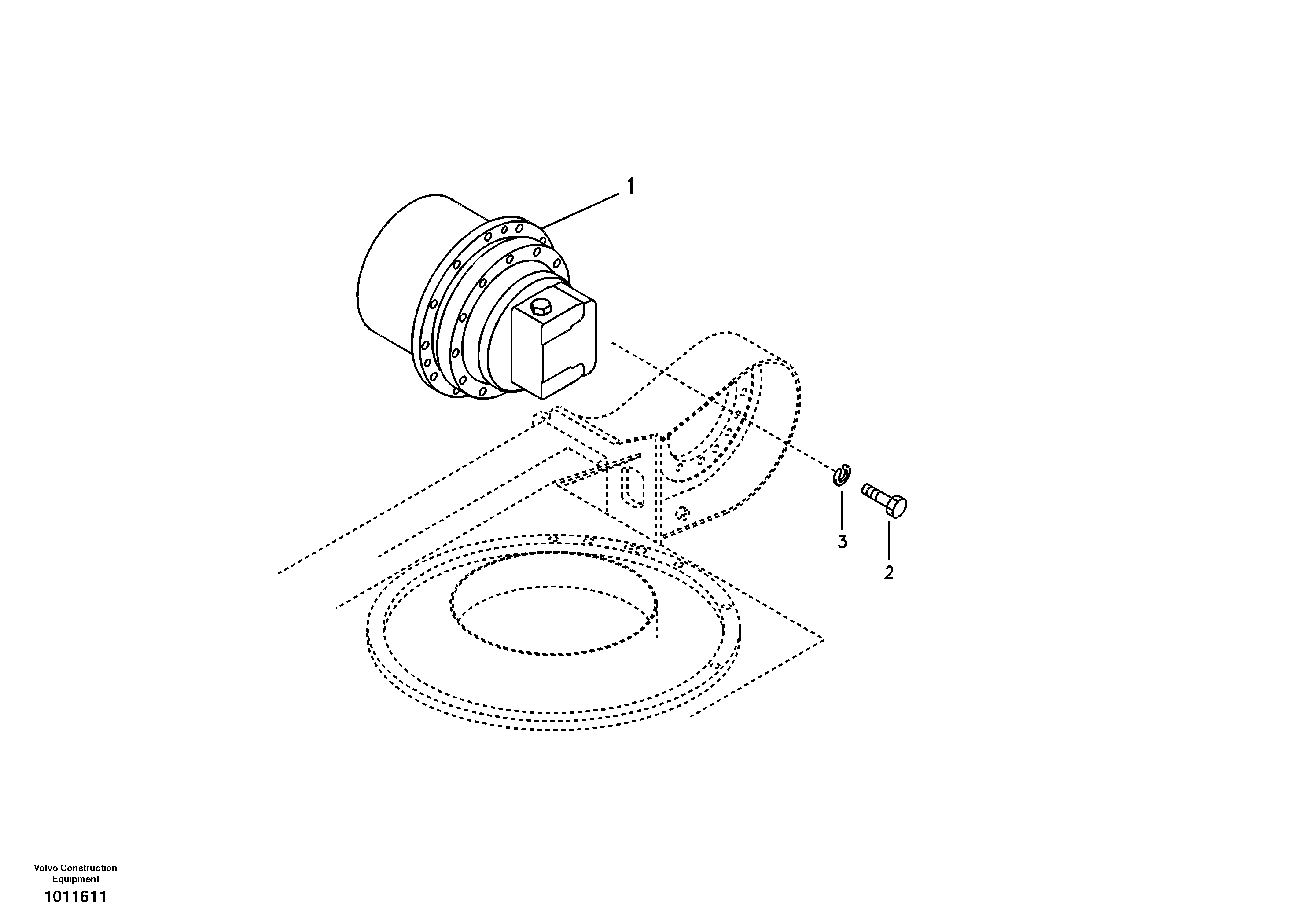 Travel motor with mounting parts — volvo parts diagram