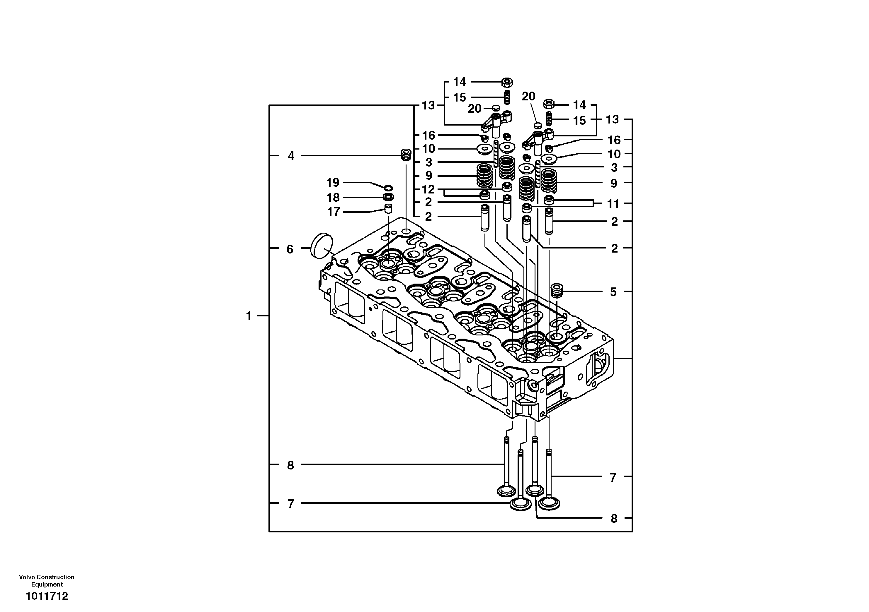 Cylinder head — volvo parts diagram