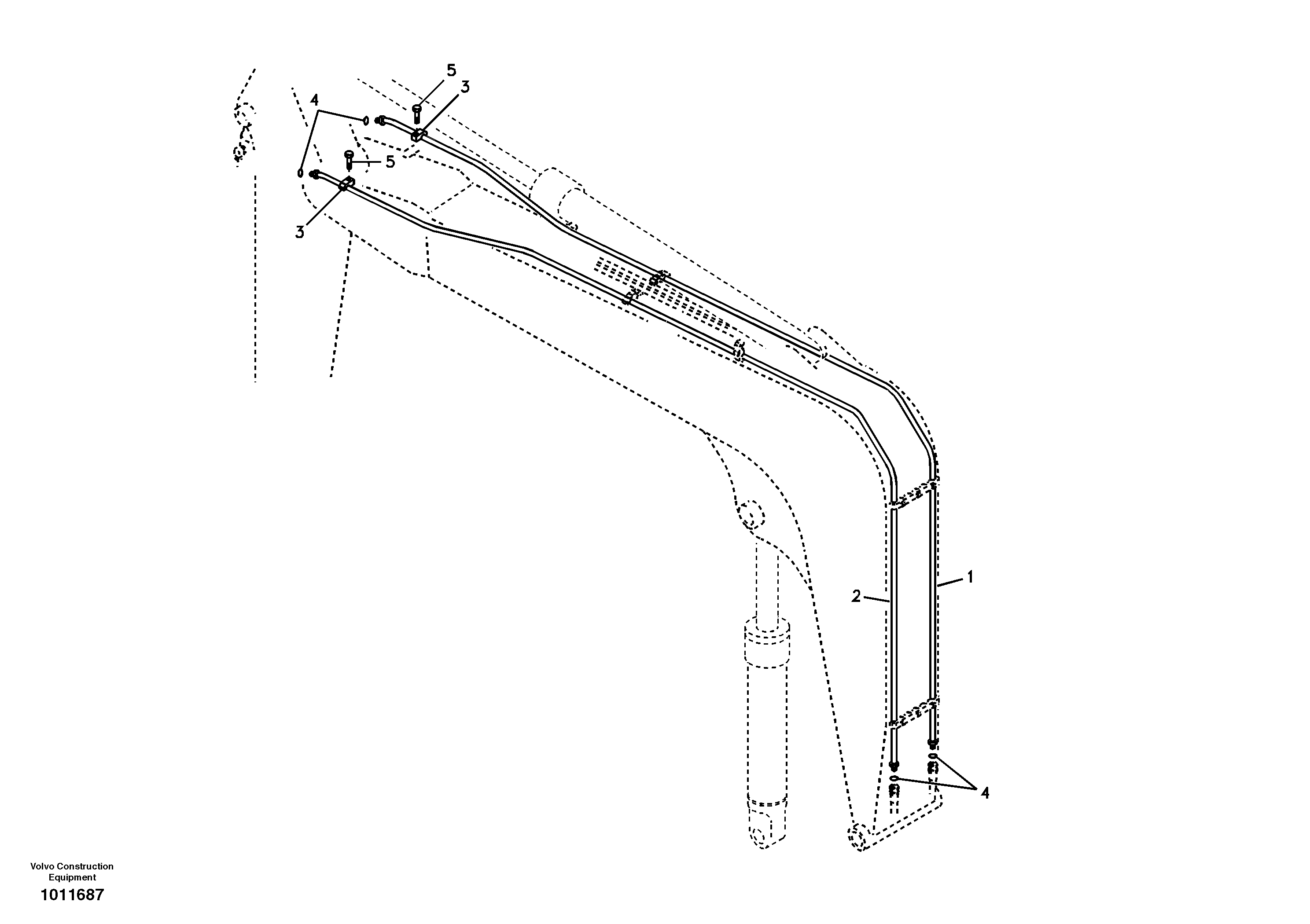 Working hydraulic, hammer and shear for boom — volvo parts diagram