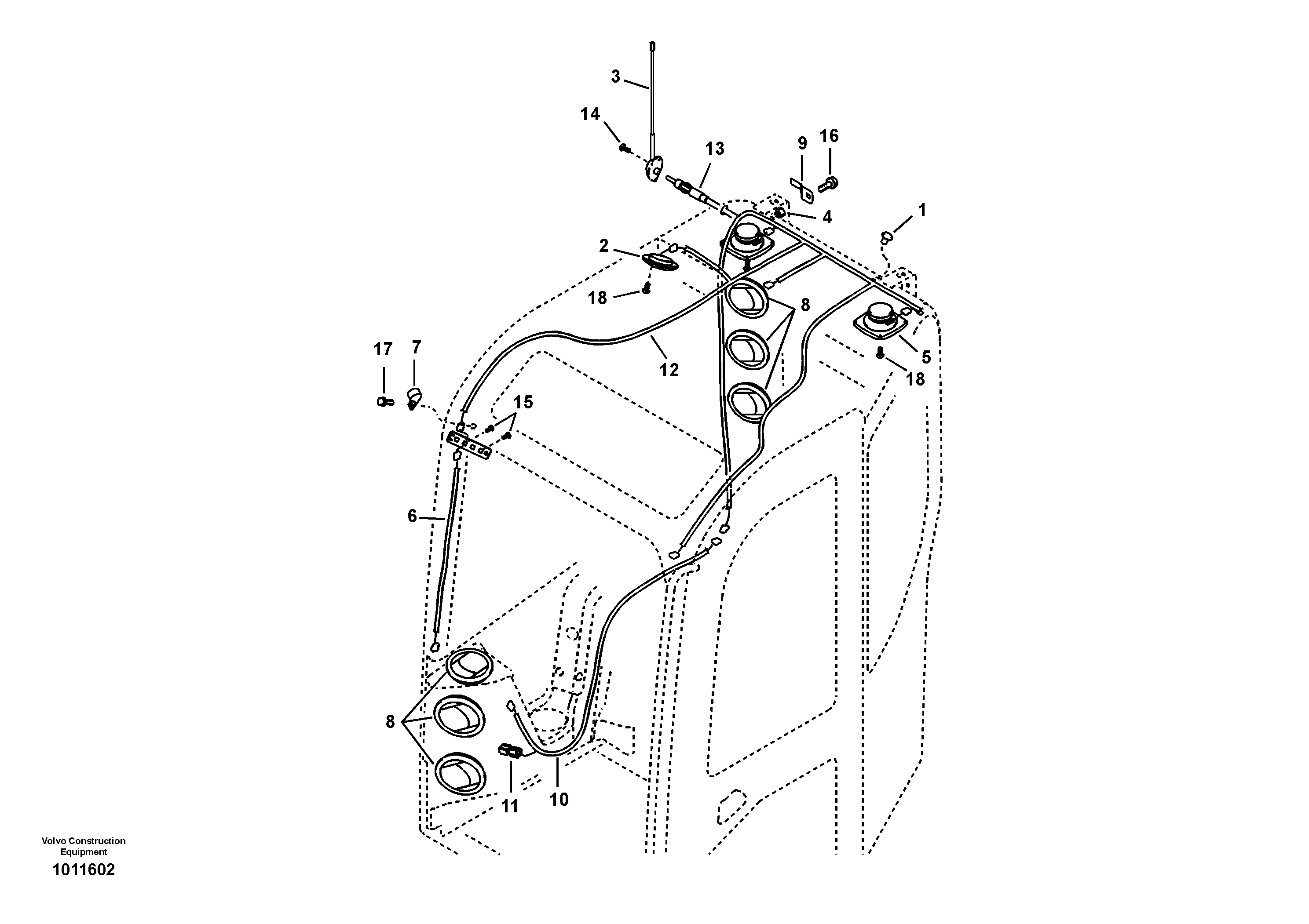 Cable harnesses, cab — volvo parts diagram