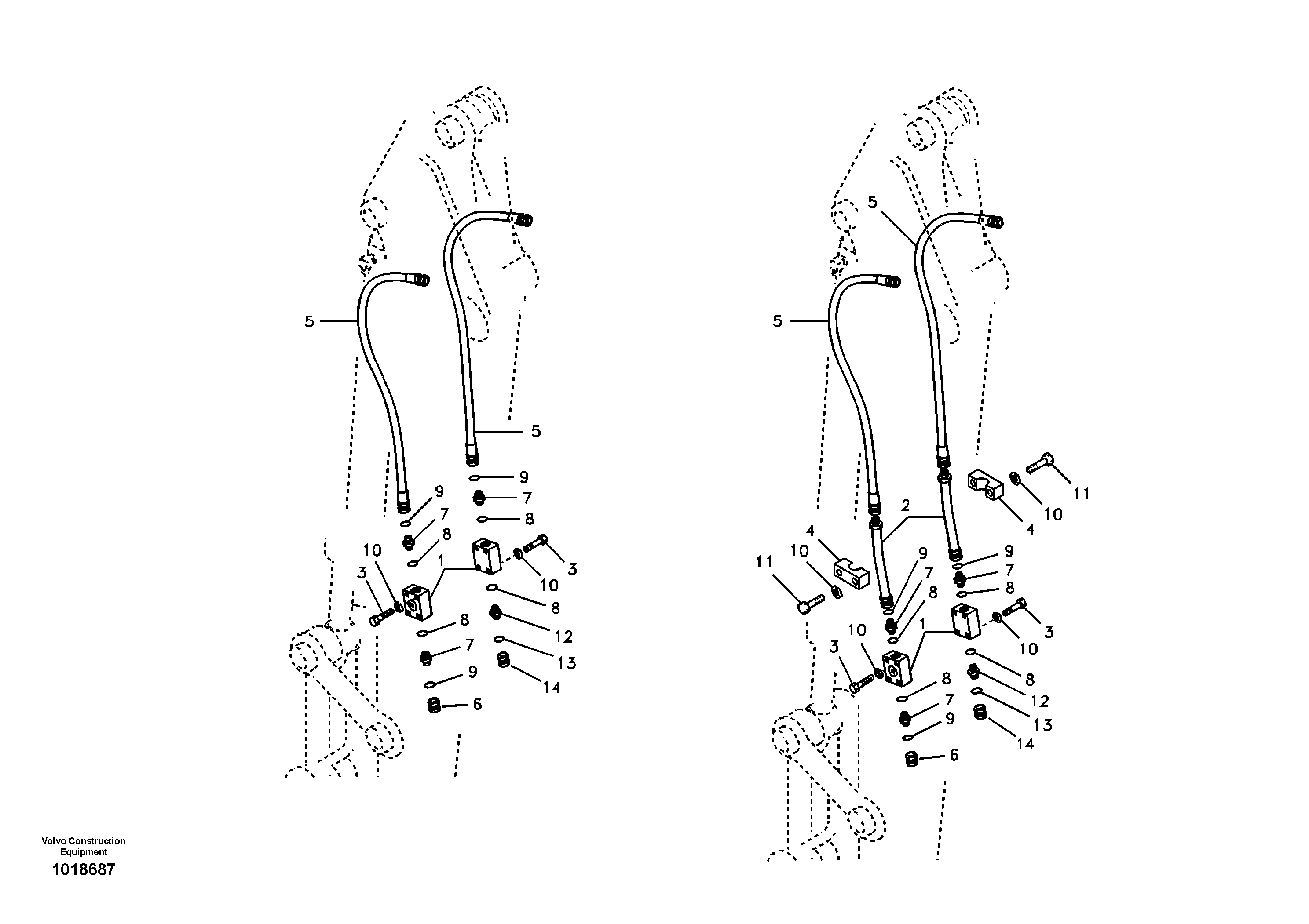 Working hydraulic, hammer and shear for dipper arm — volvo parts diagram
