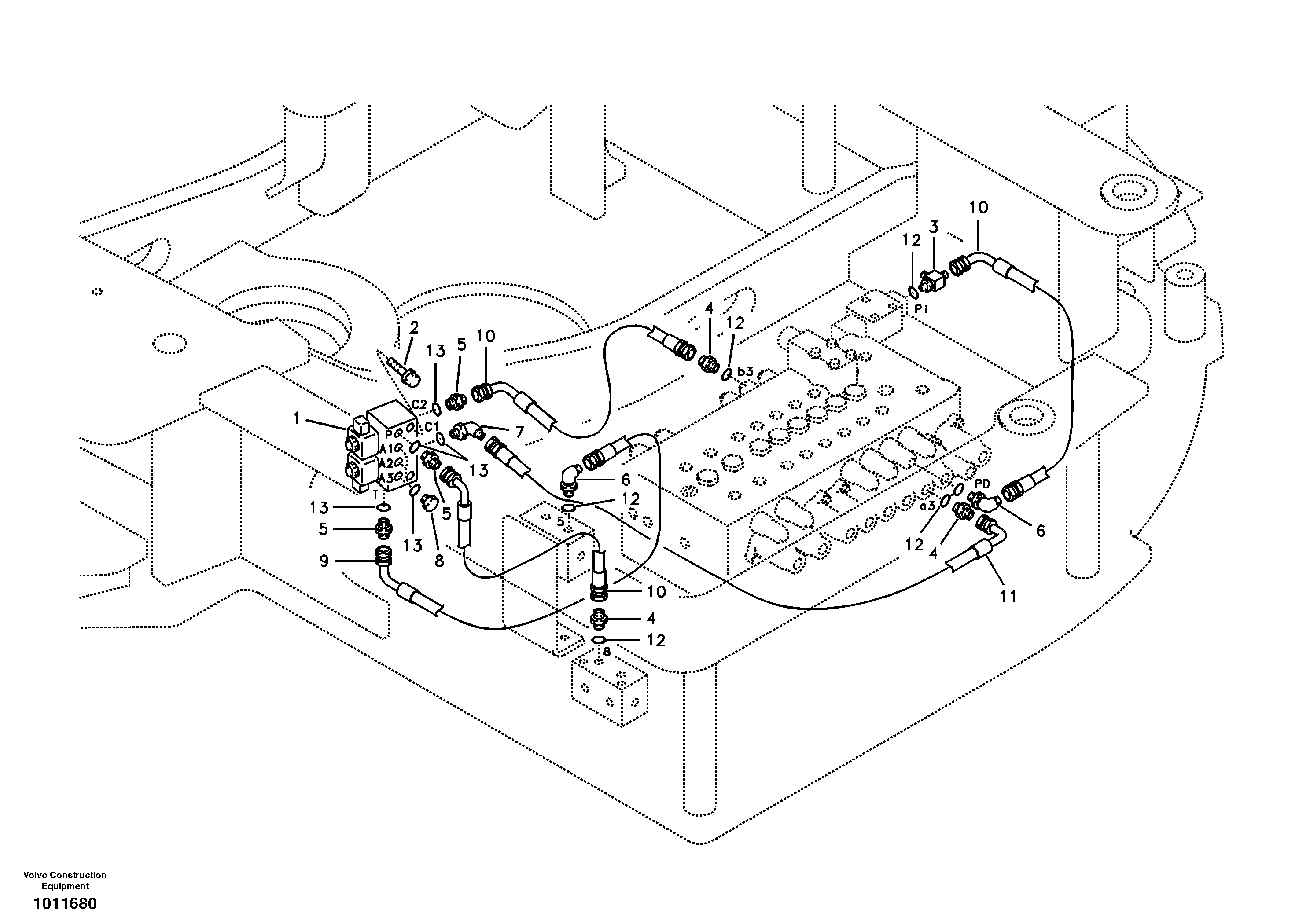 Servo system, hammer and shear — volvo parts diagram
