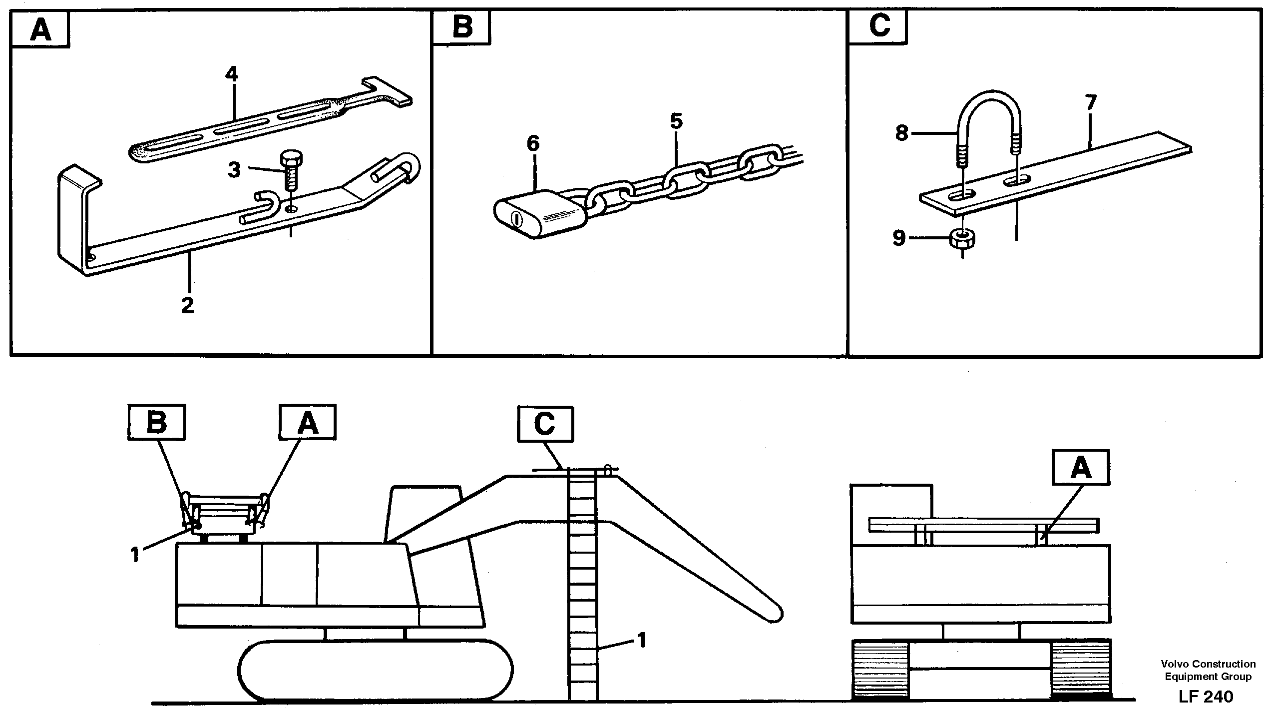 Ladder with cage  14022280 — volvo parts diagram