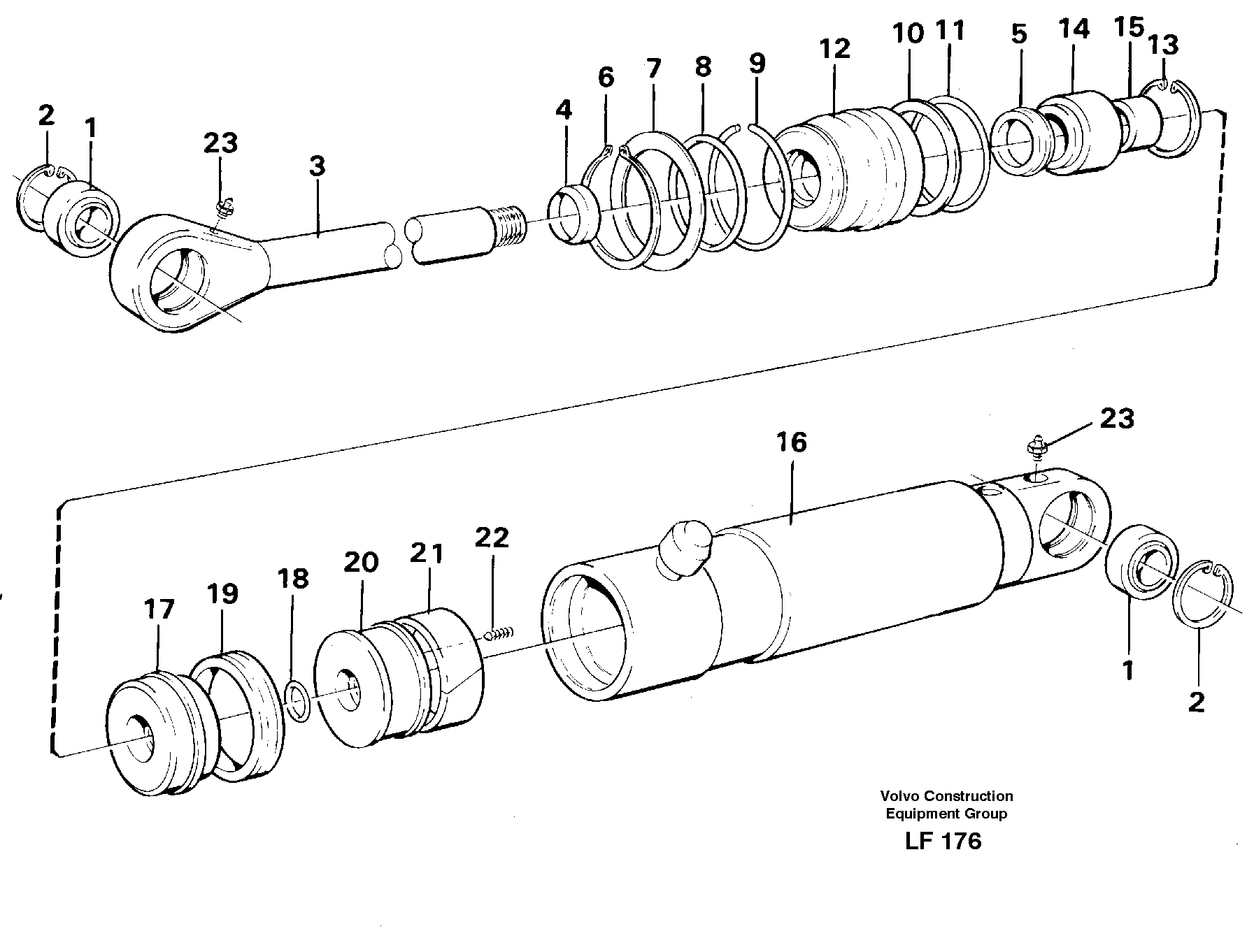 Hydraulic cylinder, steering — volvo parts diagram