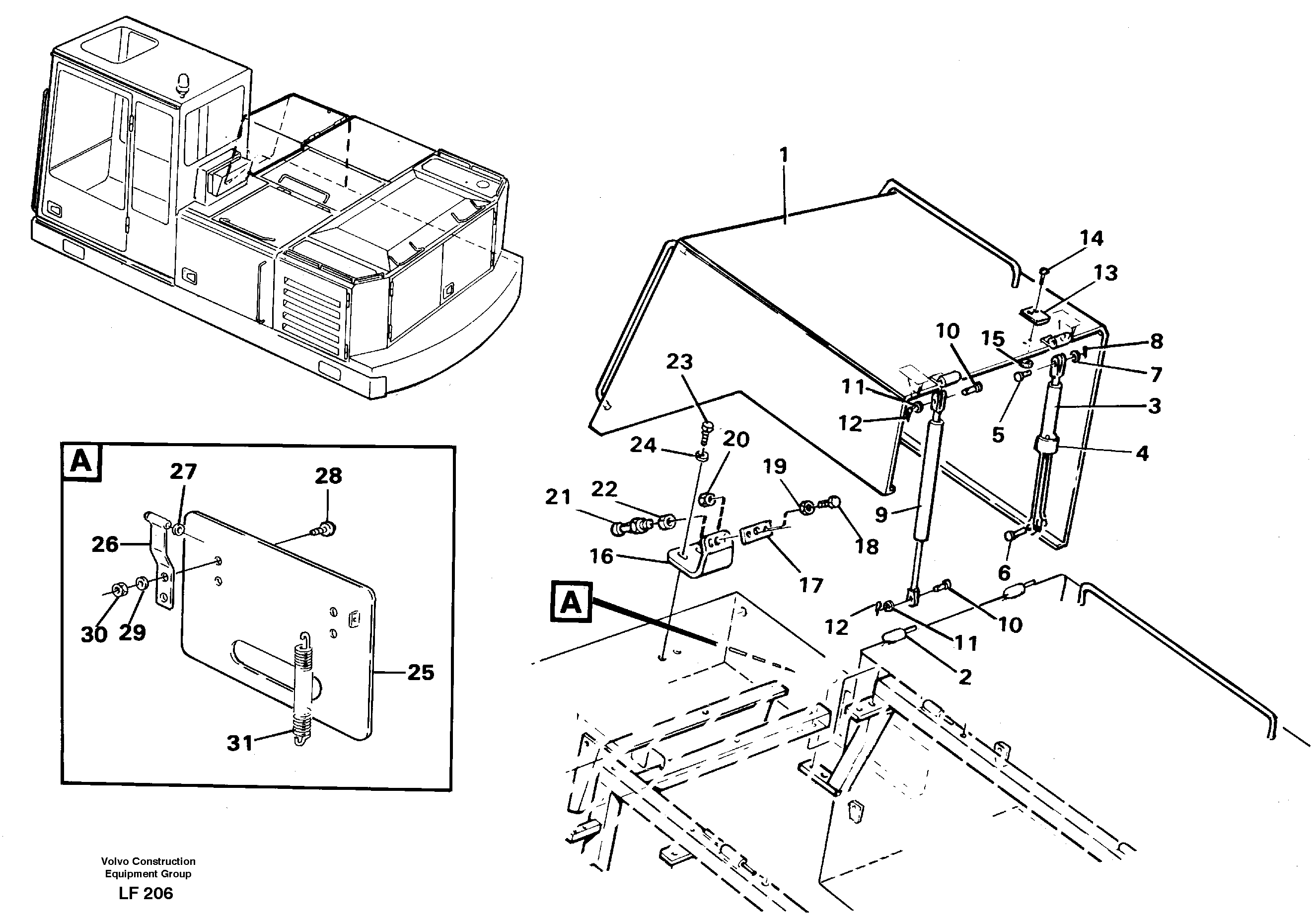 Casing over battery — volvo parts diagram