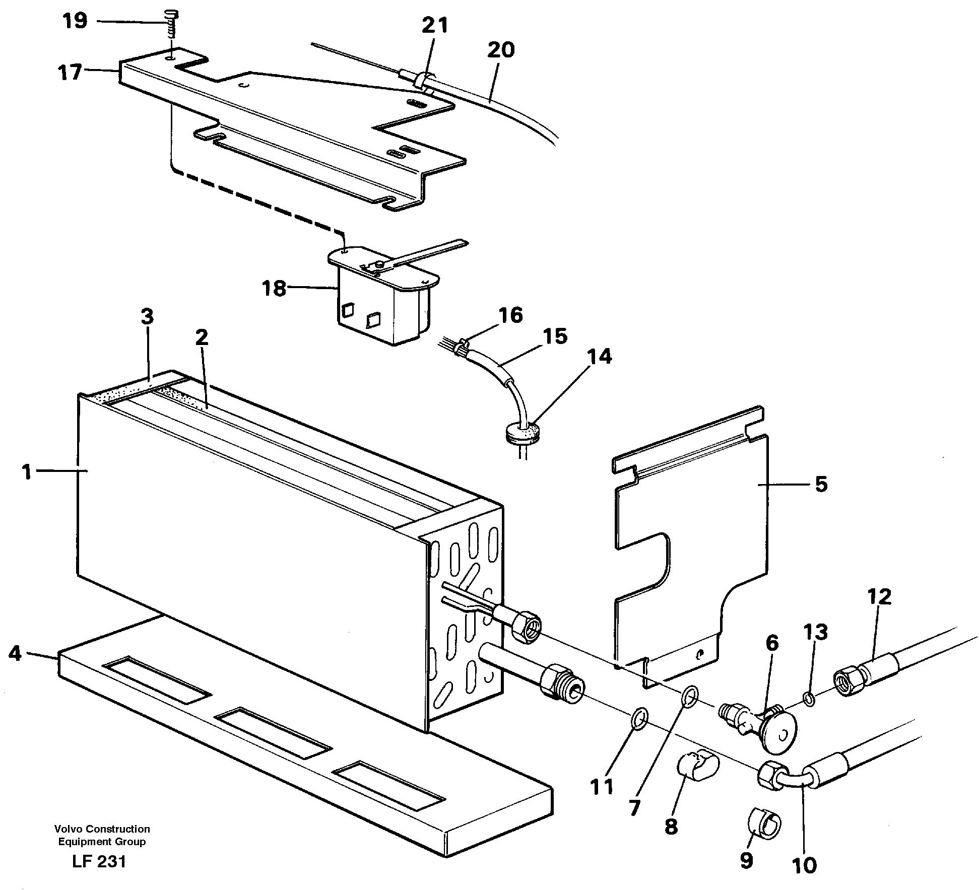 Evaporator with fitting parts Cooling agent R12,r134a  14256843,14259988 — volvo parts diagram