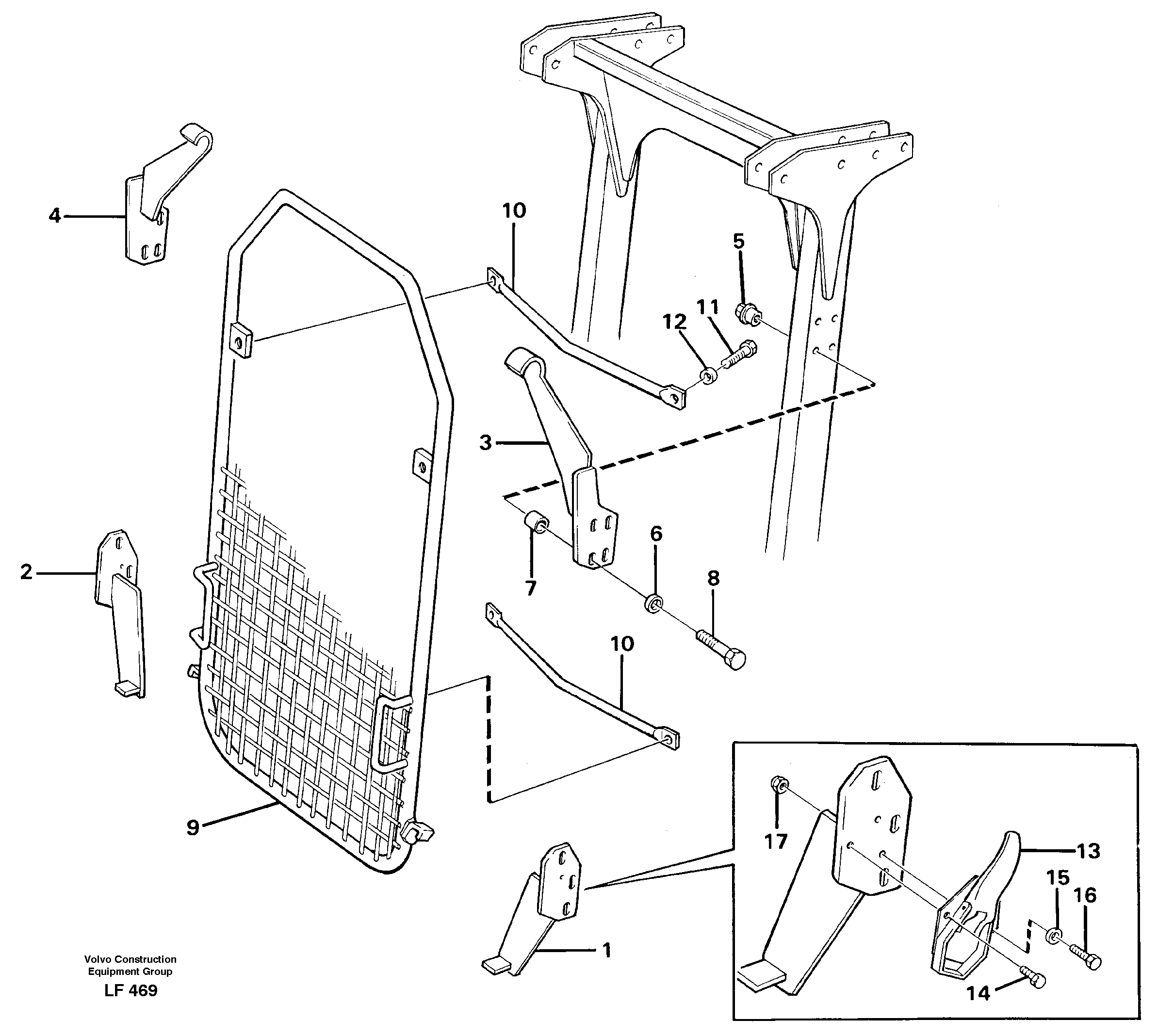 Windscreen protection incl. roof guard  14260384  14262776 — volvo parts diagram