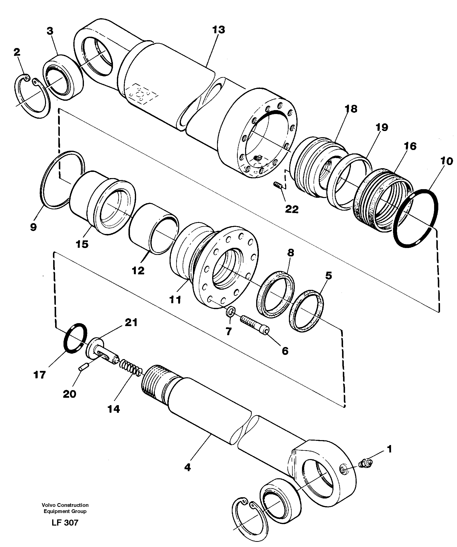 Hydraulic cylinder, stabilisor — volvo parts diagram