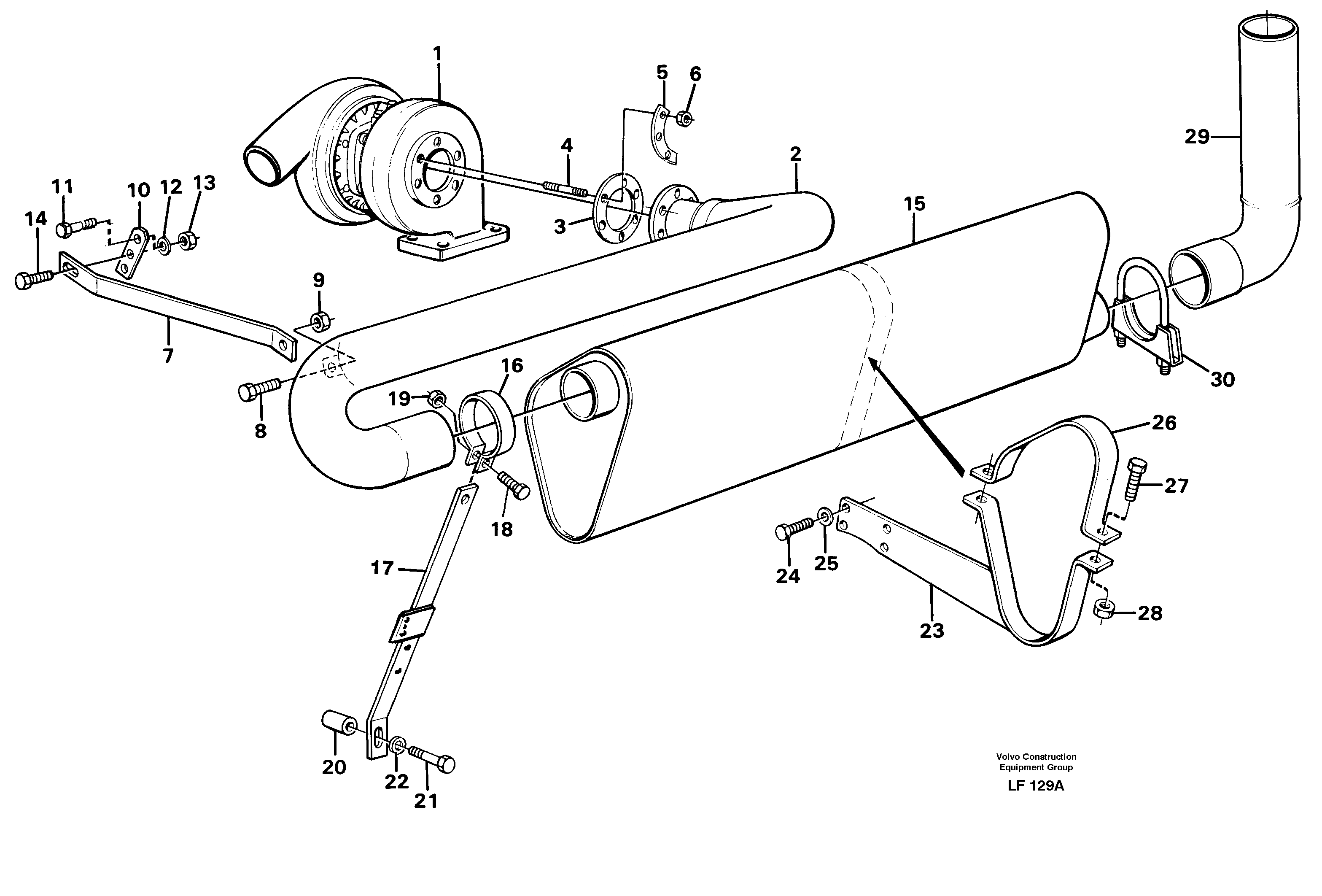 Exhaust system — volvo parts diagram