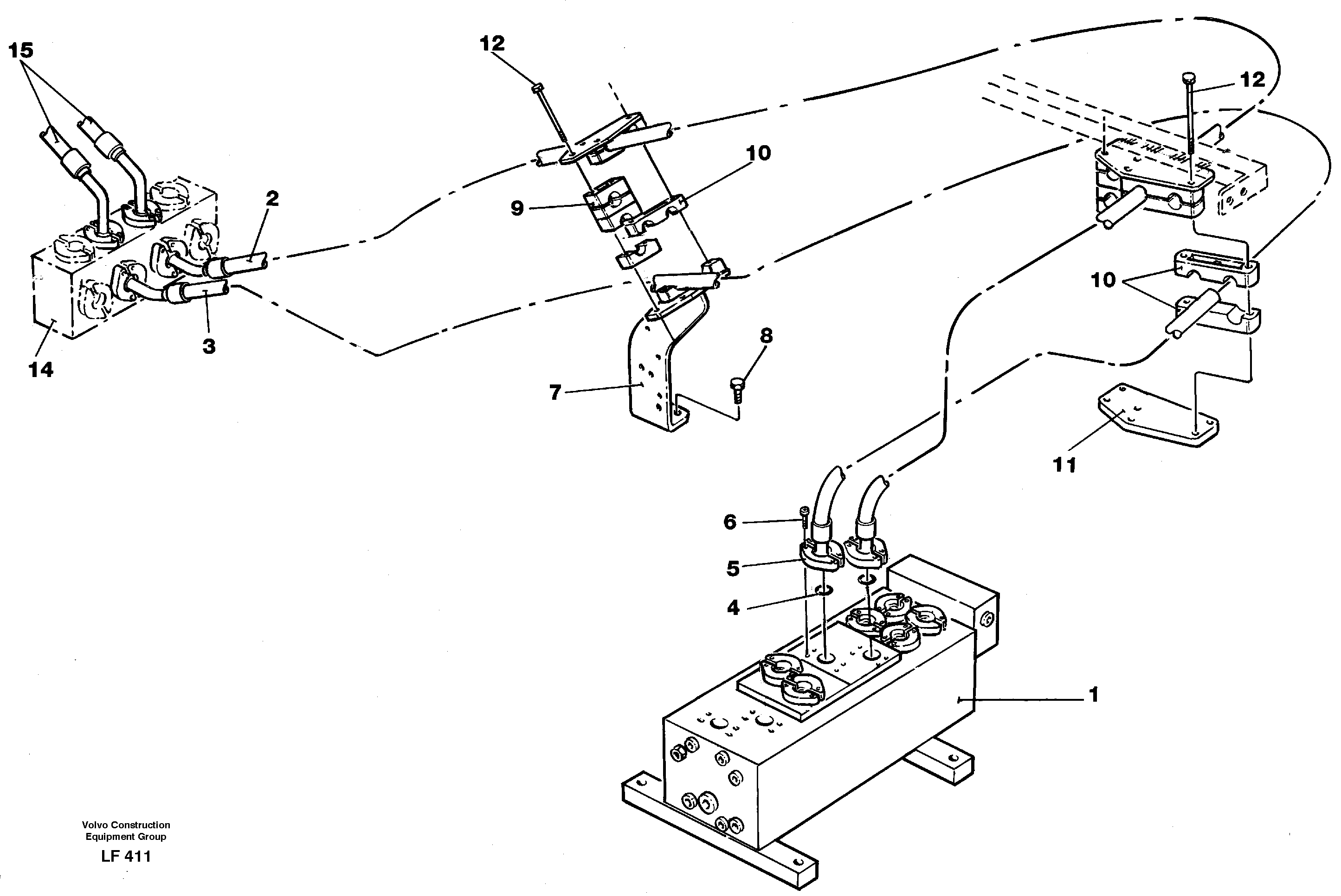 Hydraulic system Dipper arm — volvo parts diagram
