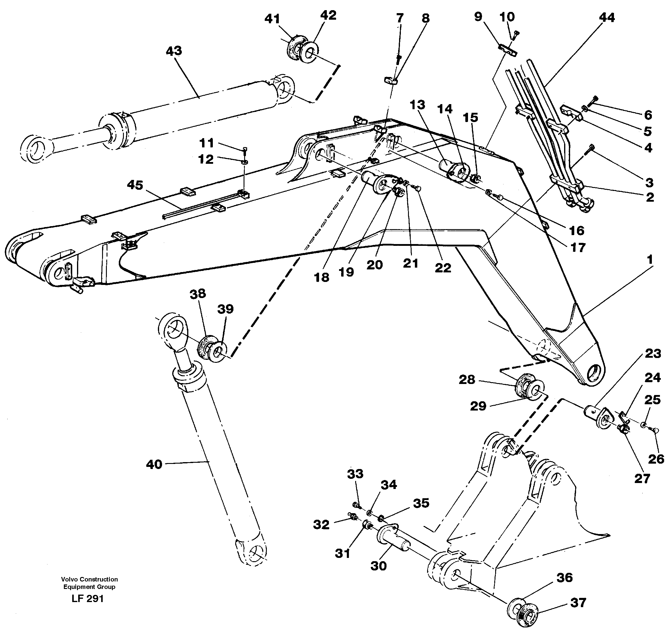 Backhoe boom 4,65m  14252242 — volvo parts diagram