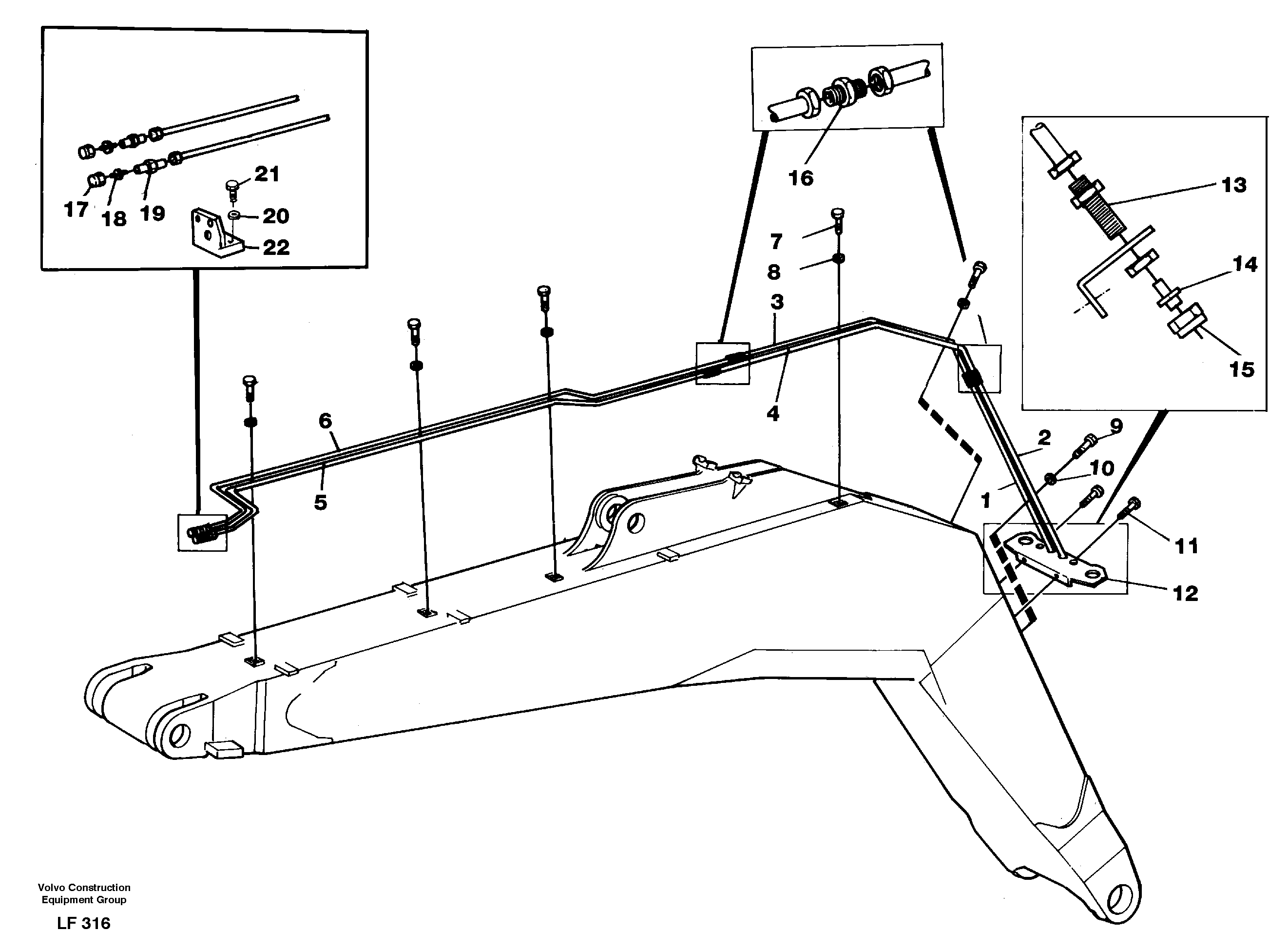 Hydr. quick fit equipm. on mono boom  14252503,14256384,14256127 — volvo parts diagram