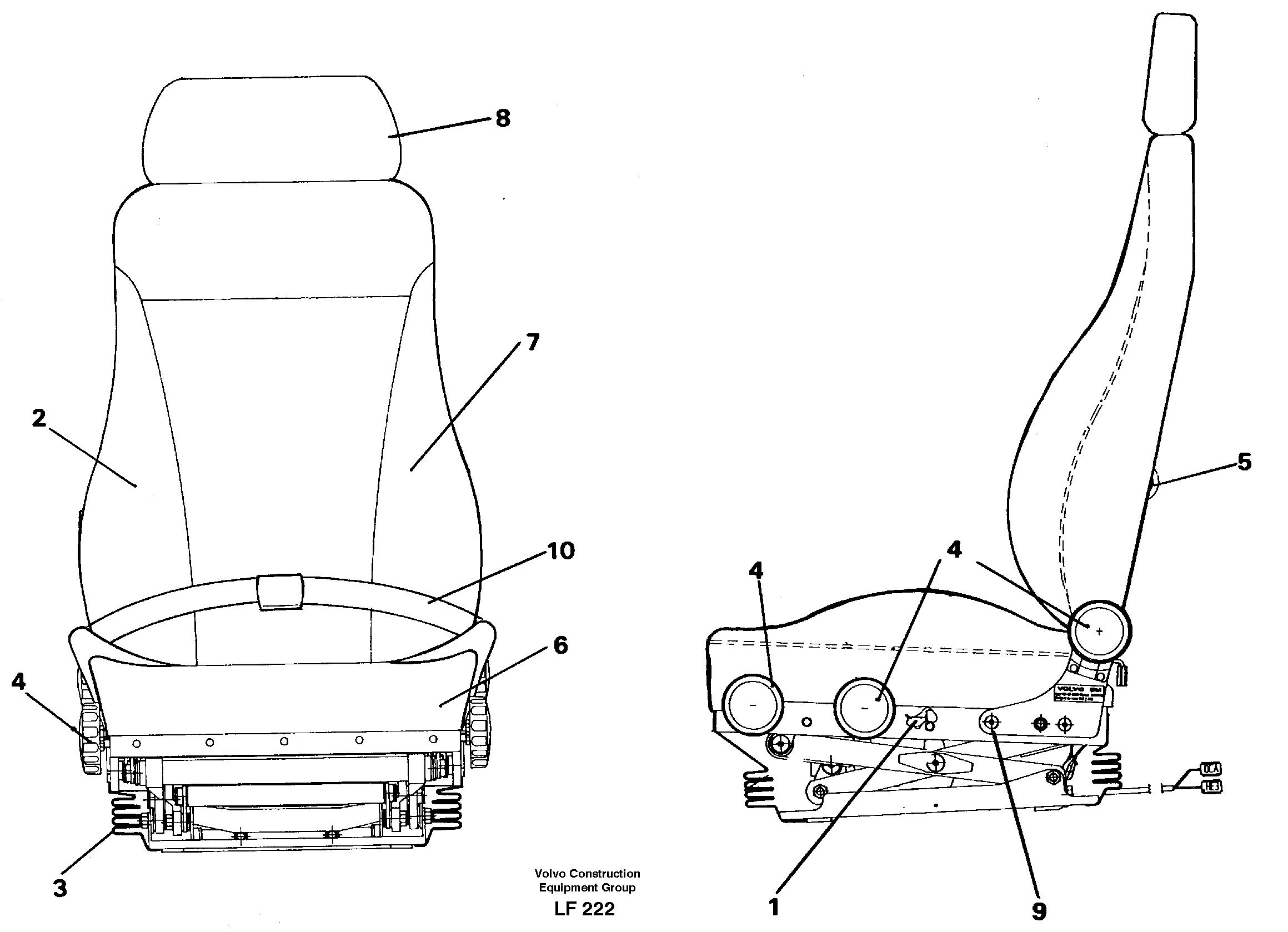 Operator's seat Be-ge  SER NO - 2652 — volvo parts diagram