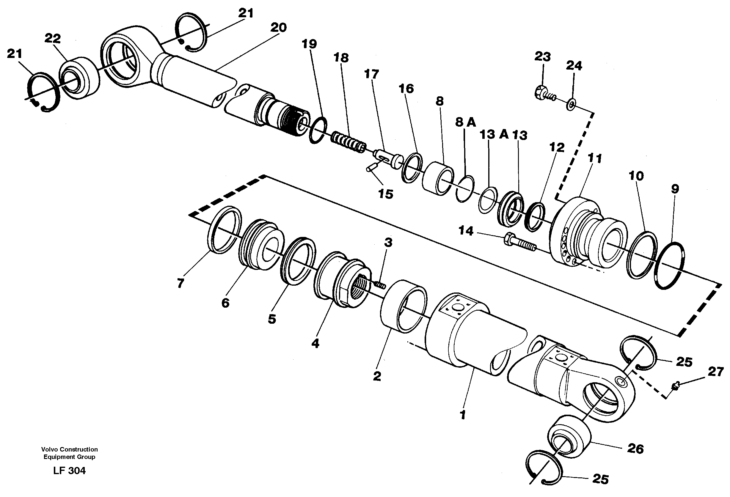 Bucket cylinder — volvo parts diagram