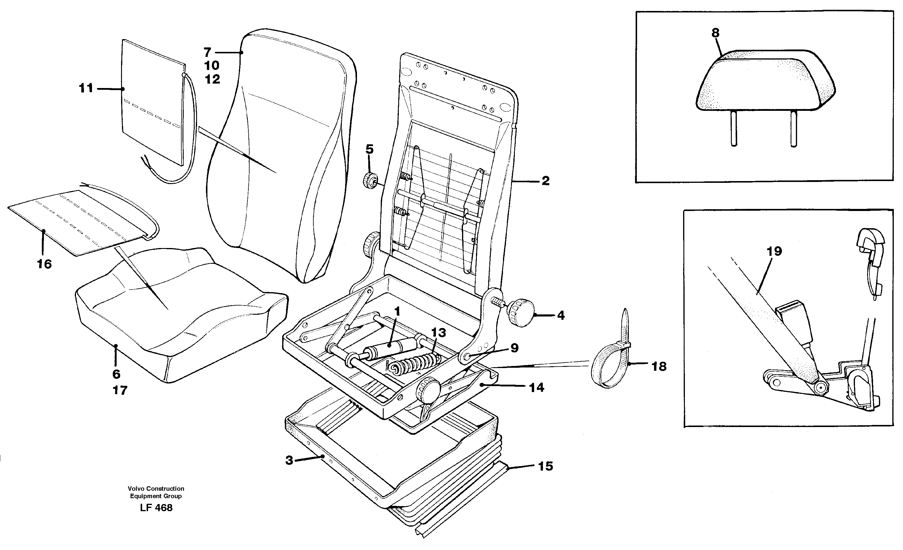Operator's seat Be-ge — volvo parts diagram