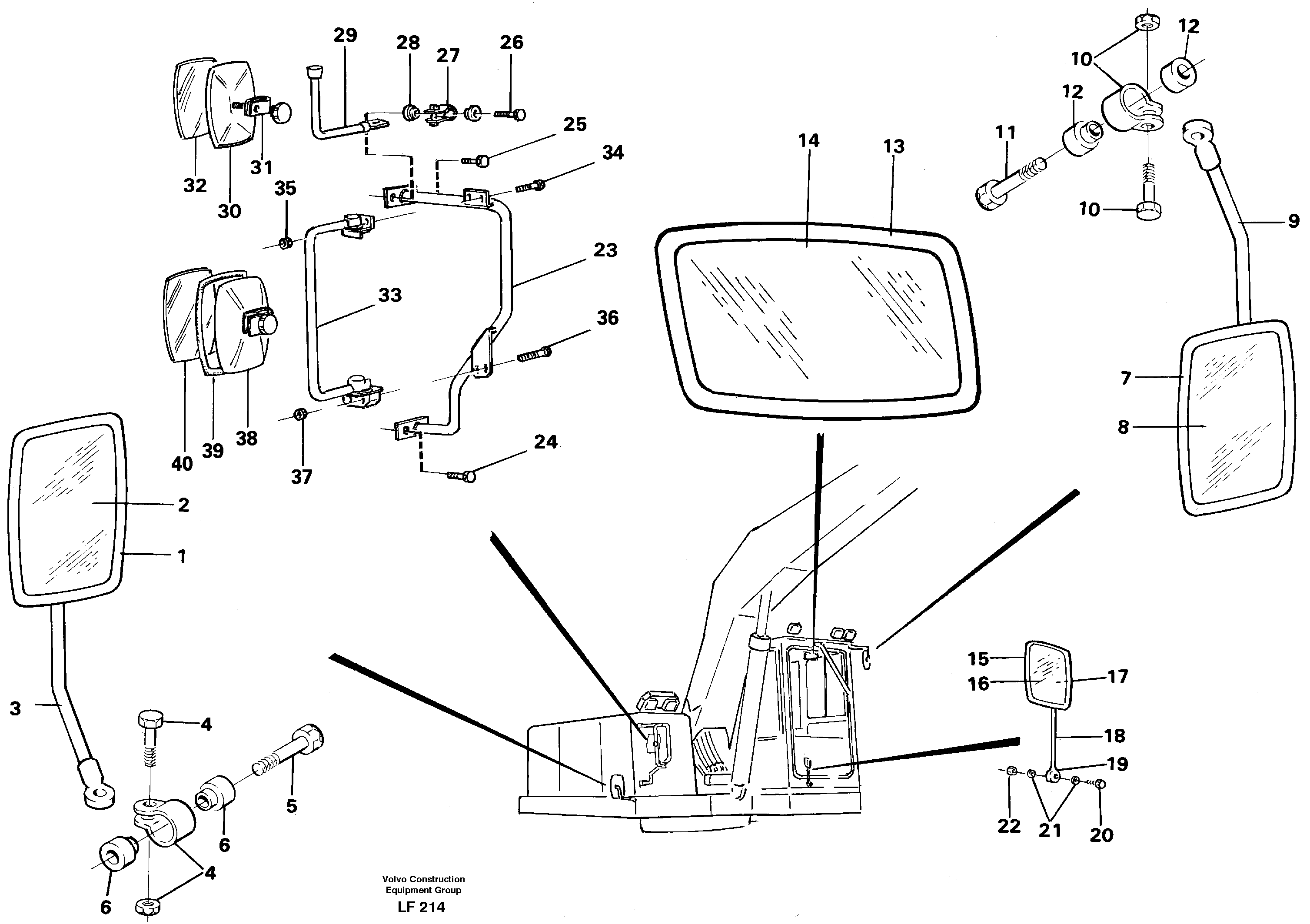 Rear view mirror — volvo parts diagram