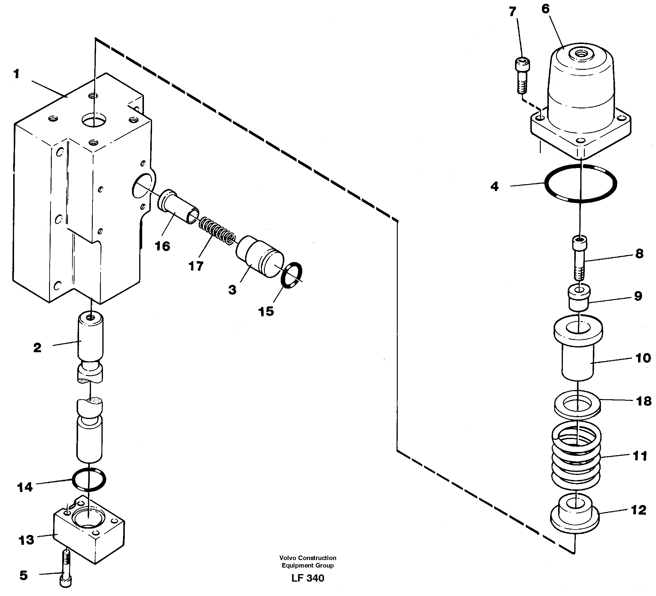 Four-way valve, dipper secondary — volvo parts diagram