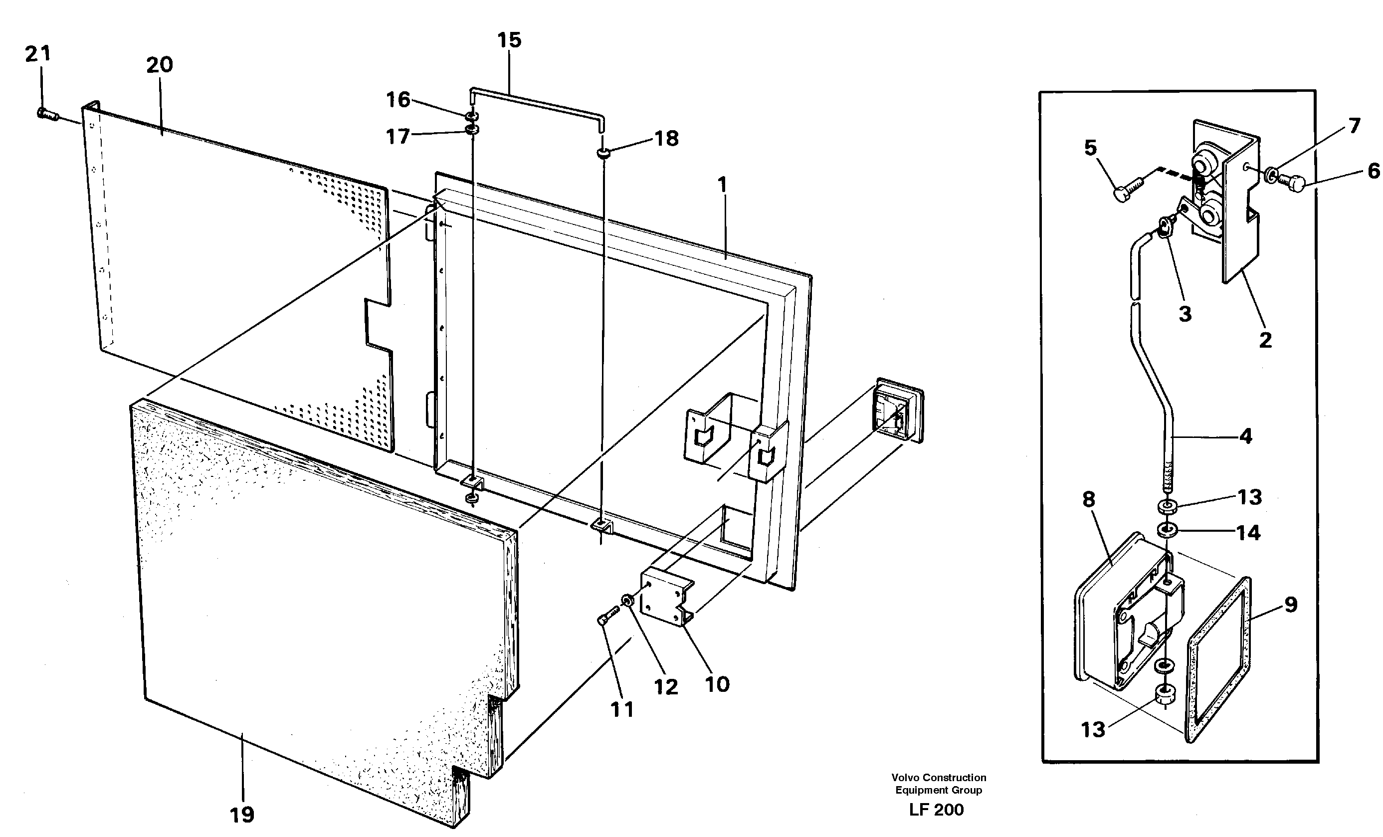 Door, engine, right — volvo parts diagram