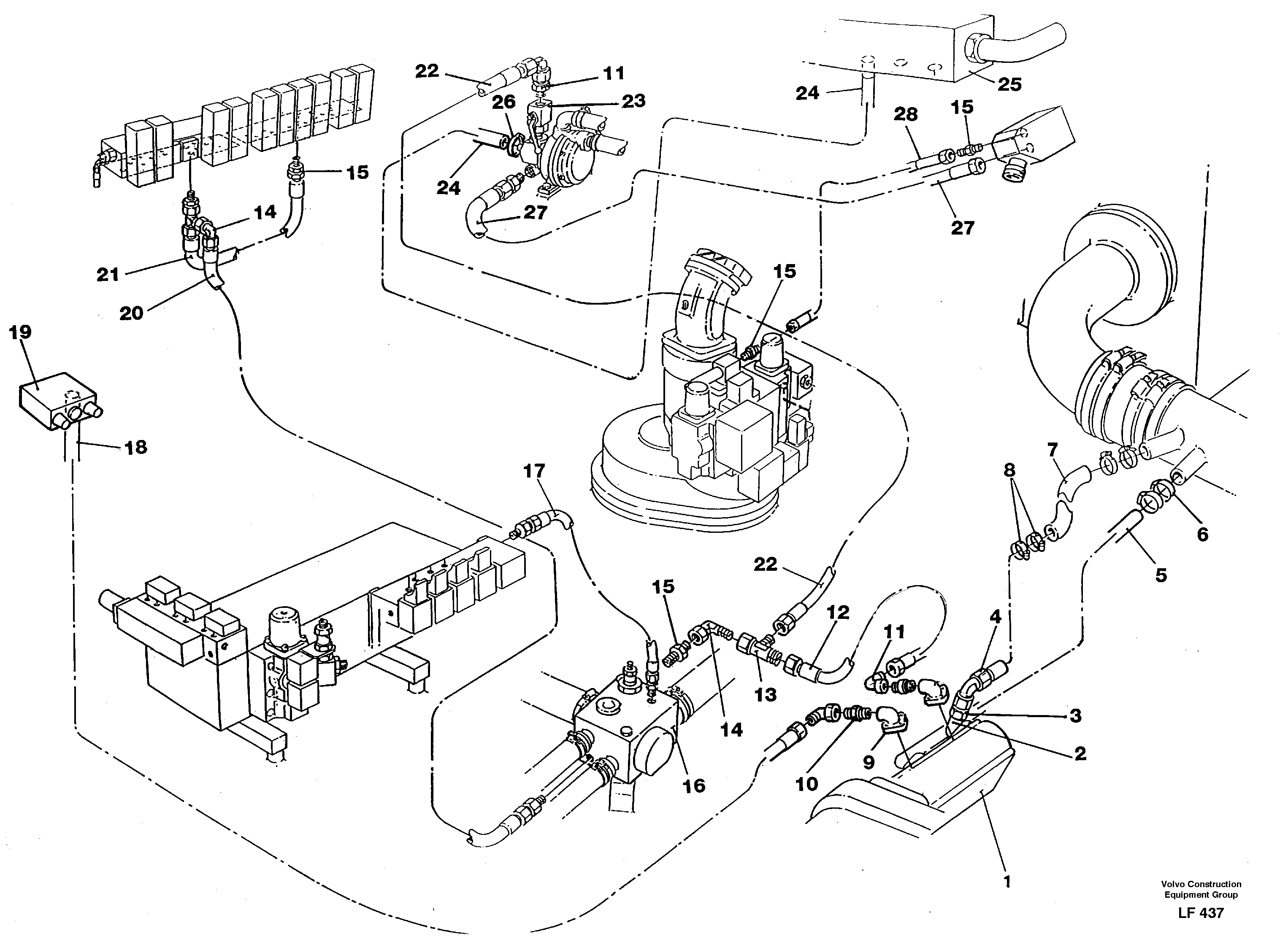 Hydraulic line, servo pump — volvo parts diagram