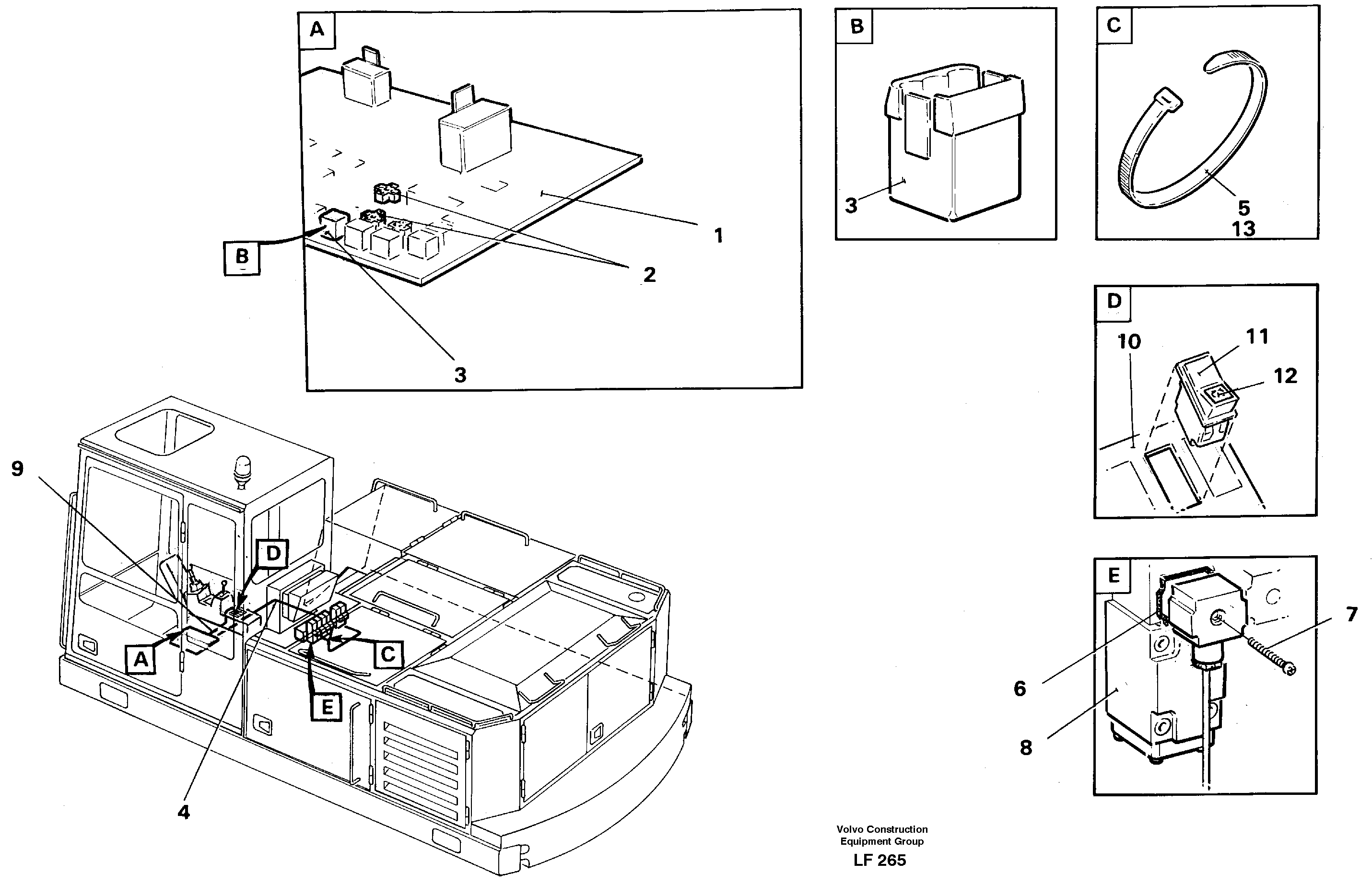 Electric installation forslope bucket/grab equipm.in base machine  14262283 — volvo parts diagram