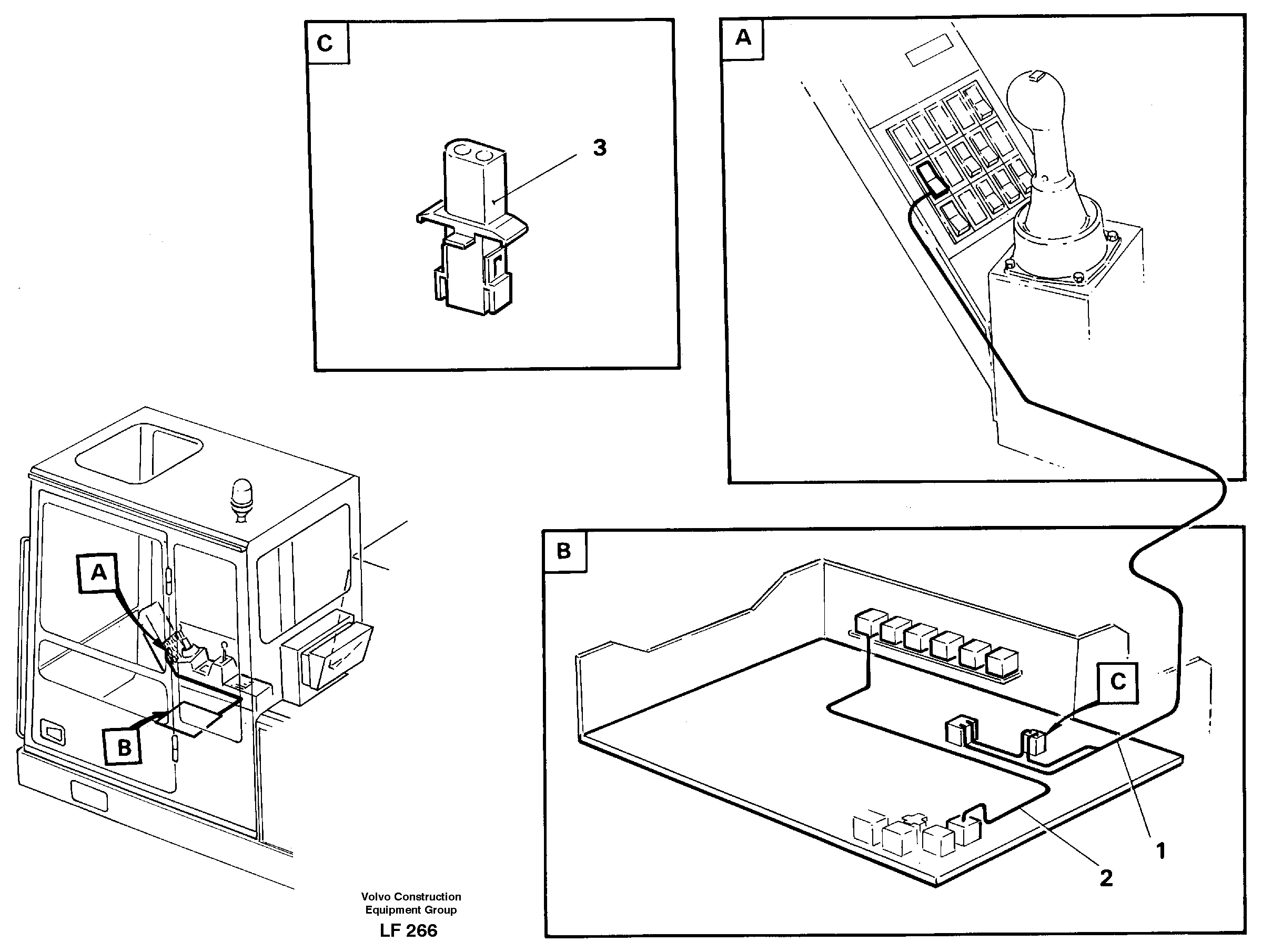 Electric intallation of hammer/shears on monoboomin base machine  14265854 — volvo parts diagram