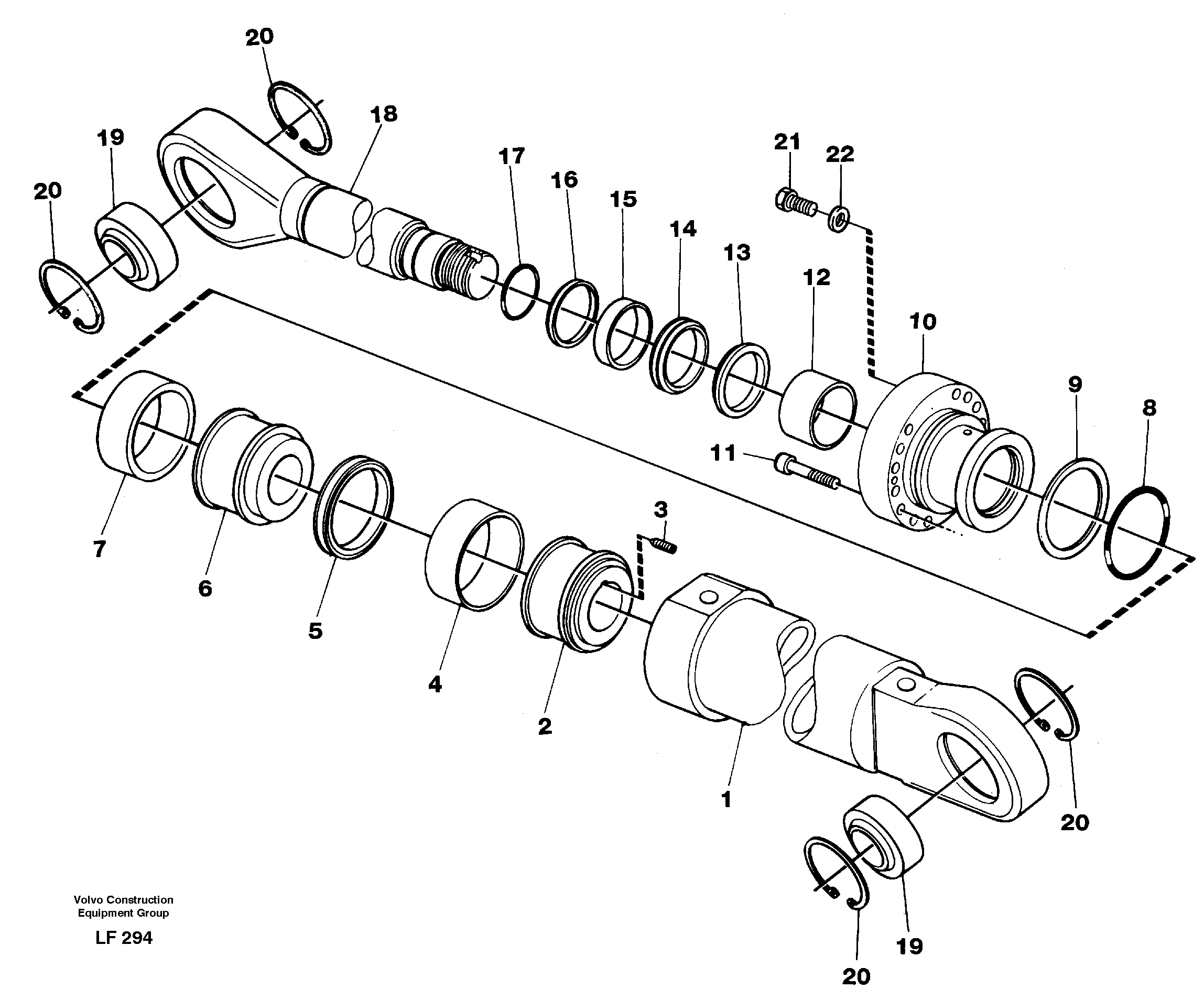 Boom cylinder, monobloc boom — volvo parts diagram