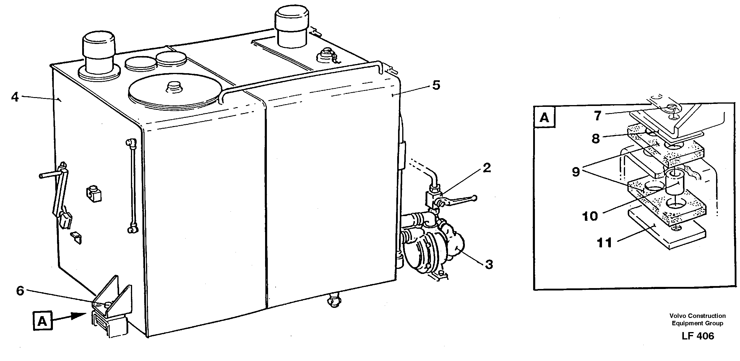 Hydraulik oiltank with tank pumps — volvo parts diagram