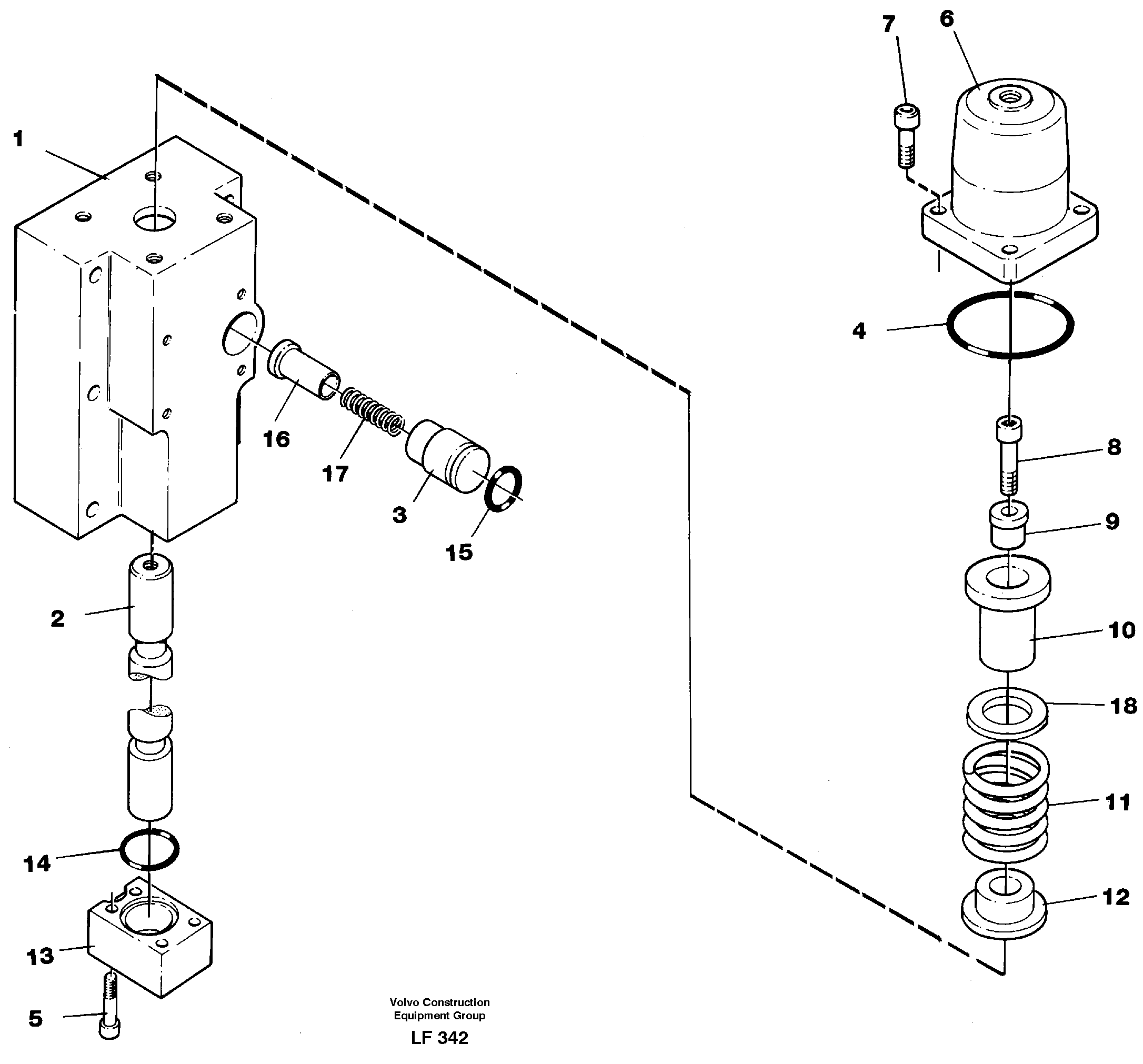 Four-way valve, bucket secondary — volvo parts diagram