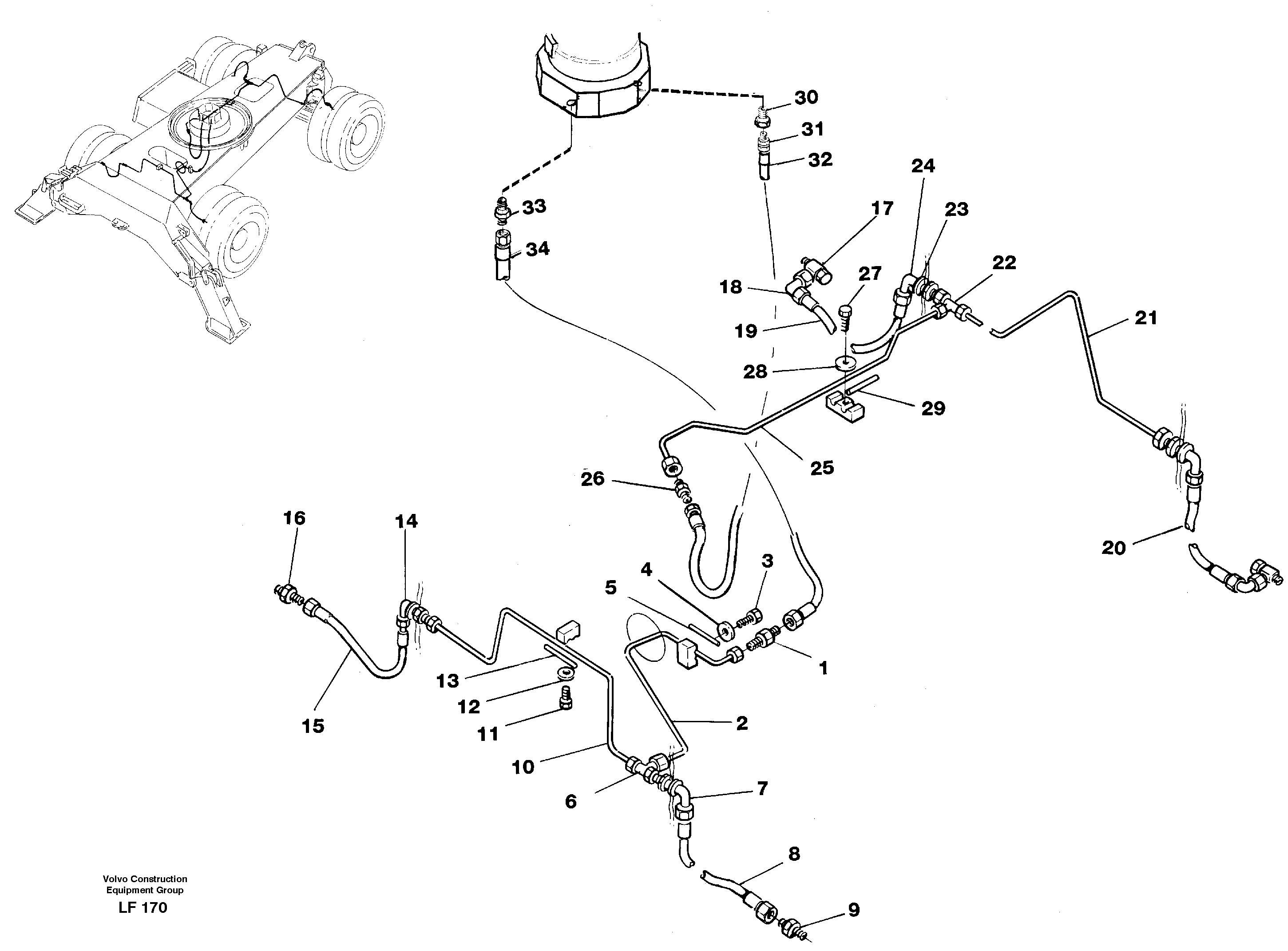 Brakesystem, undercarrige — volvo parts diagram