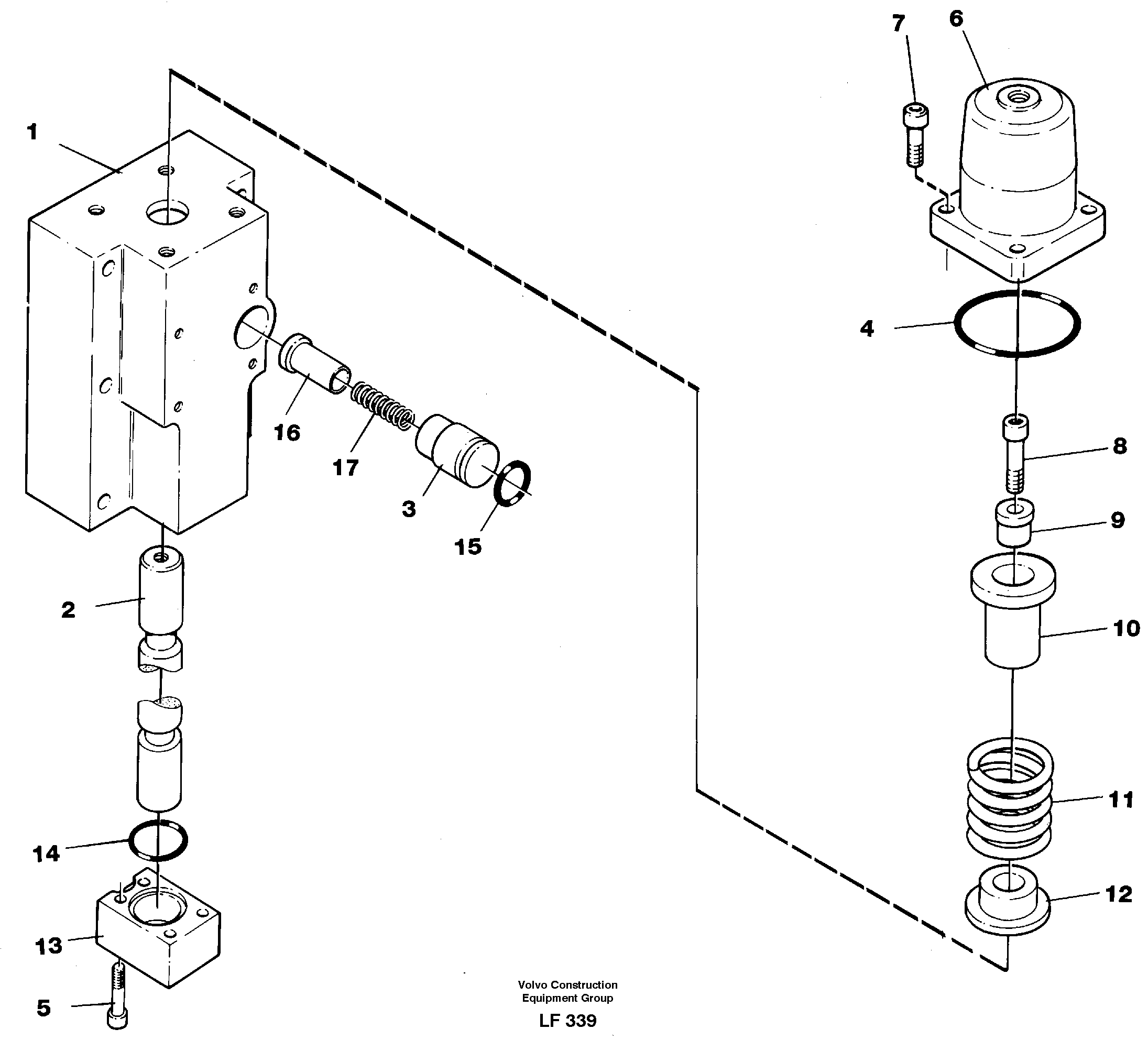 Four-way valve, dipper primary — volvo parts diagram