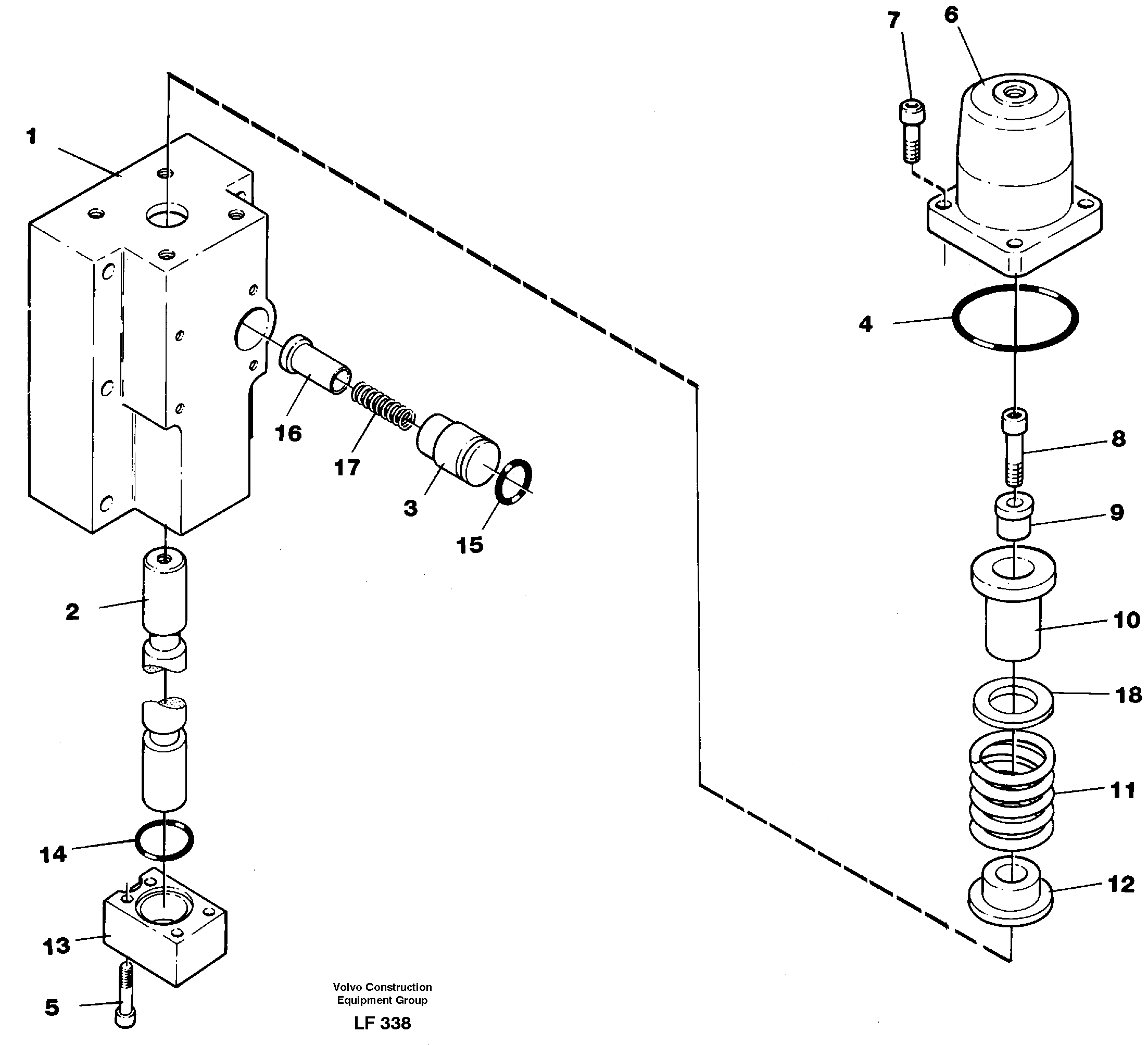 Four-way valve, boom secondary — volvo parts diagram