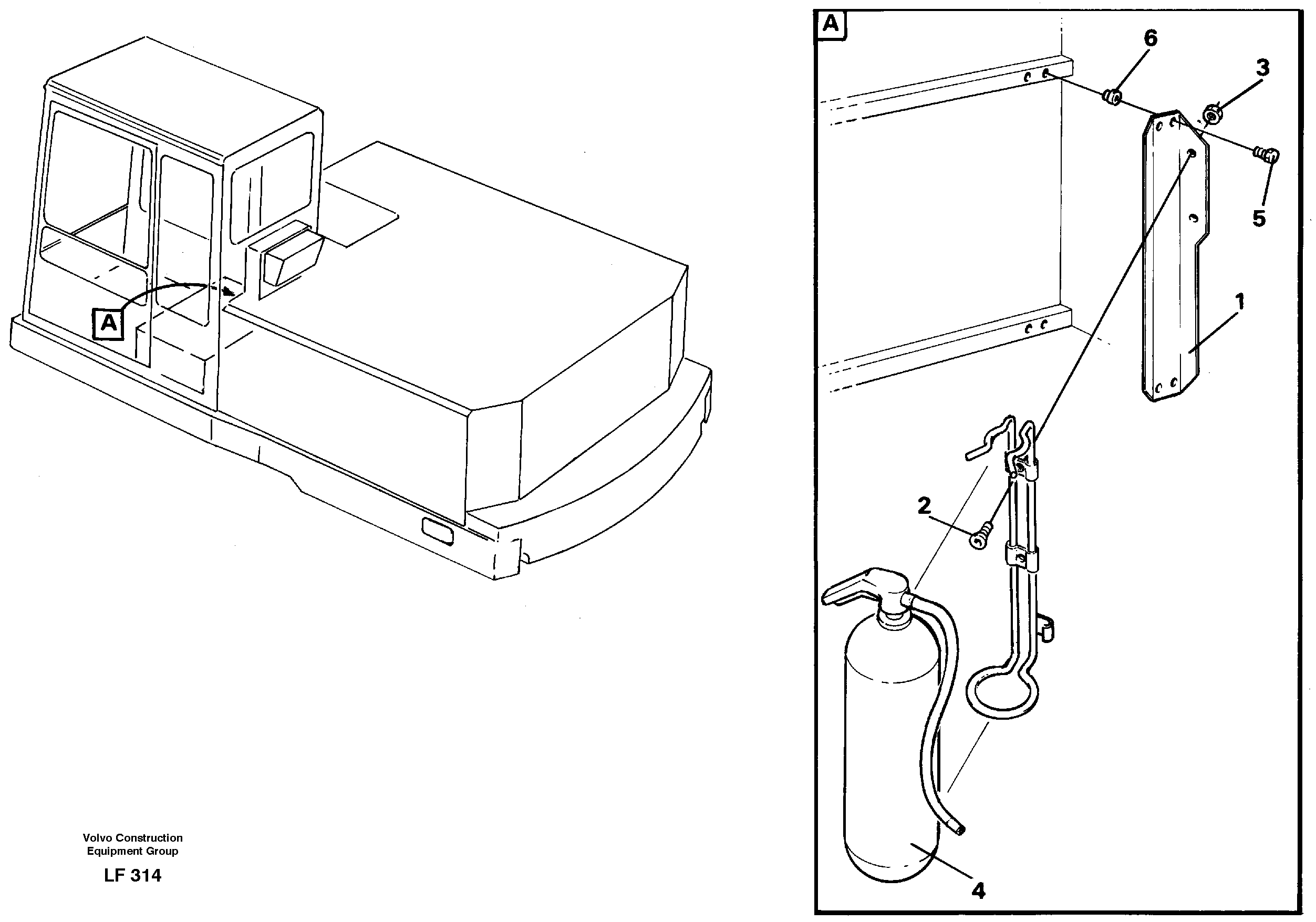 Fire extinguisher  14248860,14248861 — volvo parts diagram